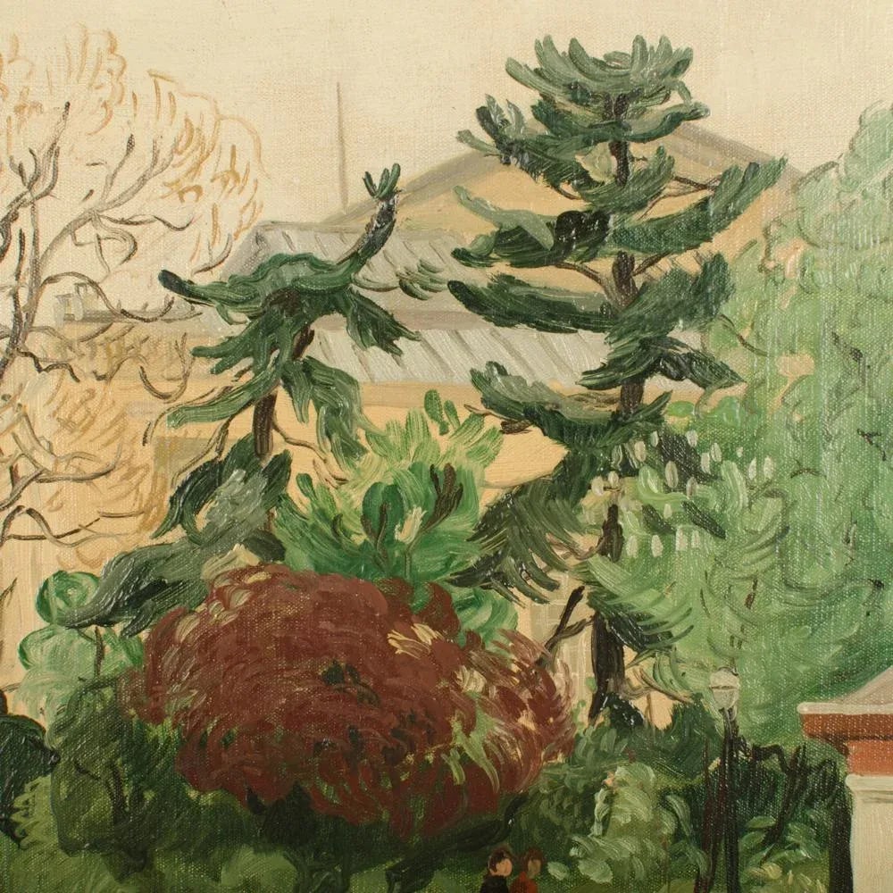 Early 20th Century "Promenade" Impressionist Park Scene Painting by Francois Lanos - 10