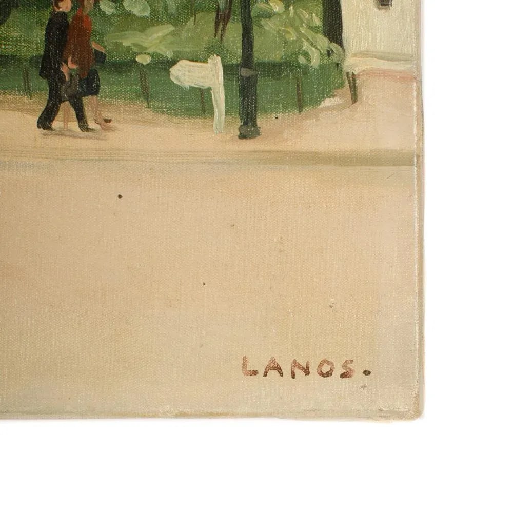 Early 20th Century "Promenade" Impressionist Park Scene Painting by Francois Lanos - 4