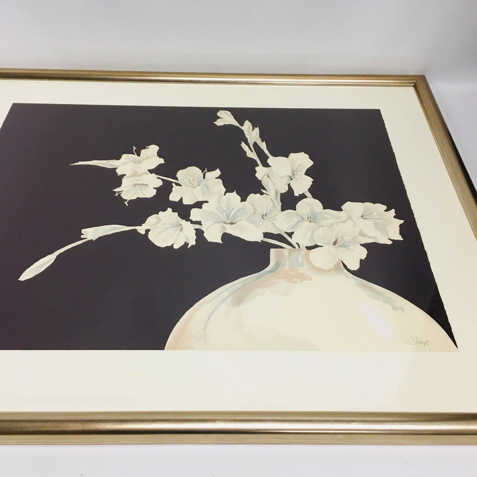 1990s Modernist Floral Still Life Numbered Silkscreen, Framed - 4