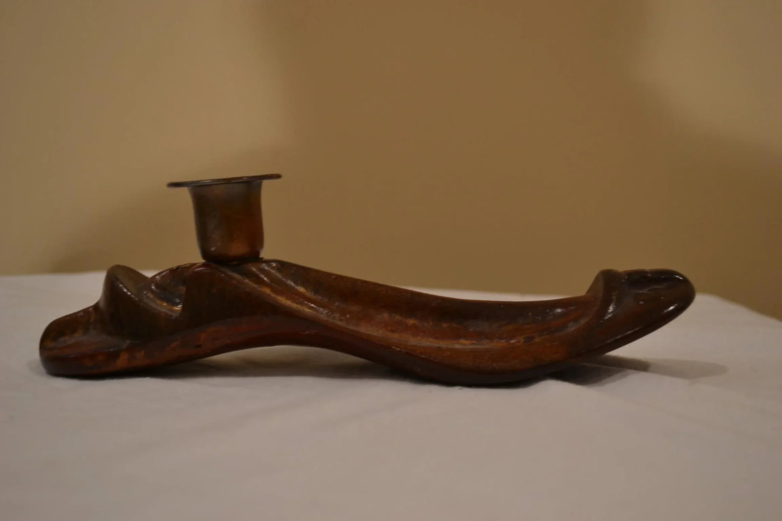 Vintage Cast Iron Cobbler Shoe Candlestick Holder - 2