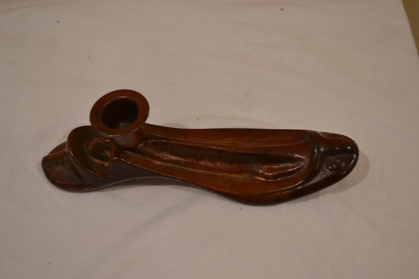 Vintage Cast Iron Cobbler Shoe Candlestick Holder - 3