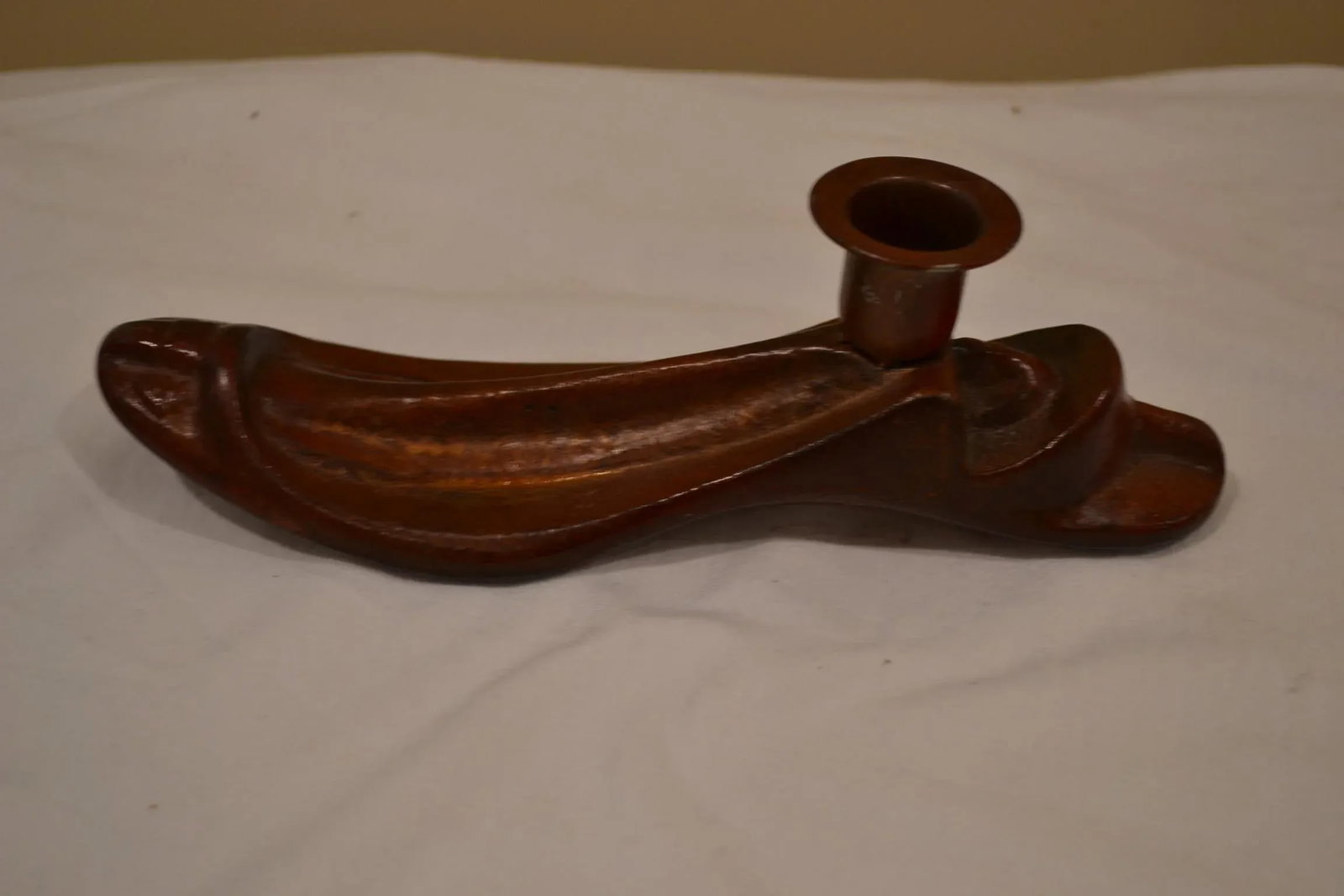 Vintage Cast Iron Cobbler Shoe Candlestick Holder - 6