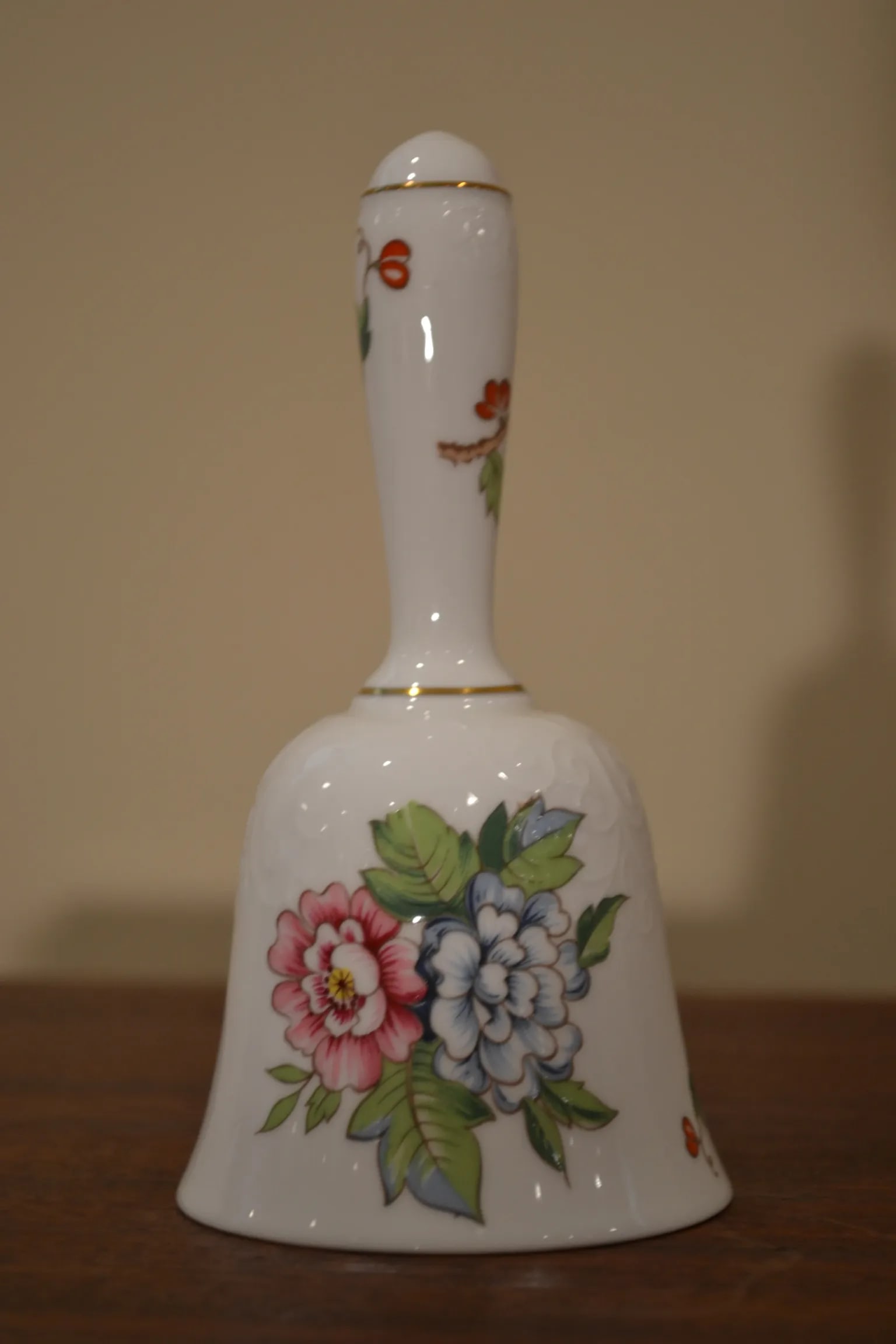 Vintage Crown Staffordshire Pagoda English China Dinner Bell - 2