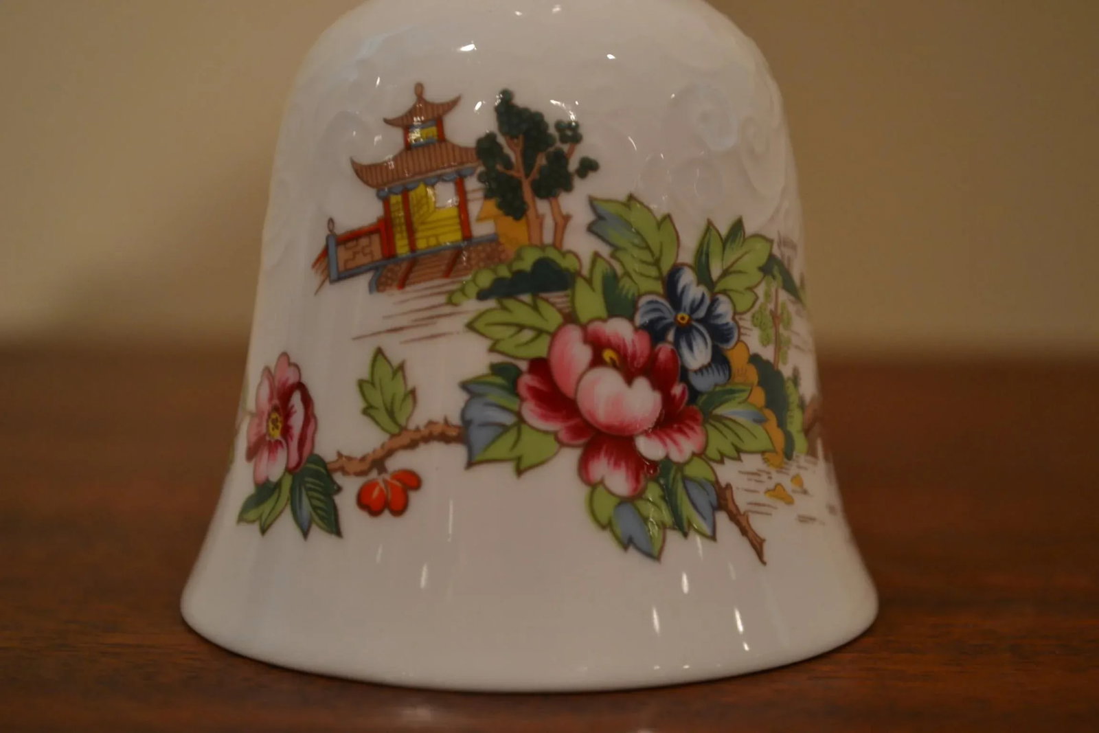 Vintage Crown Staffordshire Pagoda English China Dinner Bell - 4