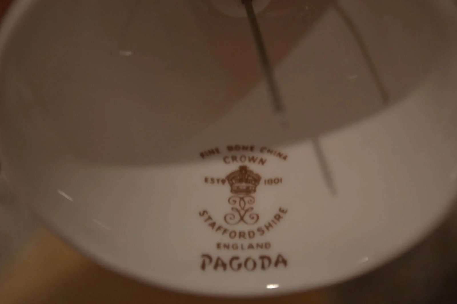 Vintage Crown Staffordshire Pagoda English China Dinner Bell - 7
