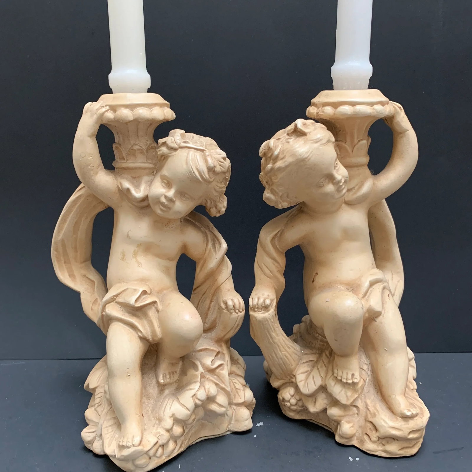 Vintage Italian Angel Candleholders, a Pair - 11