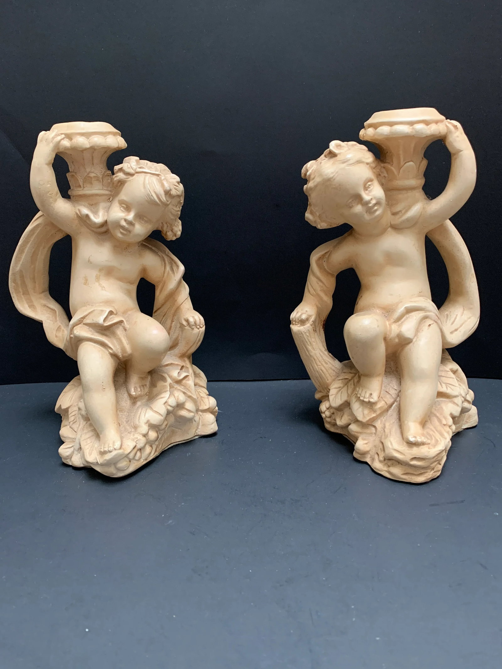 Vintage Italian Angel Candleholders, a Pair - 3