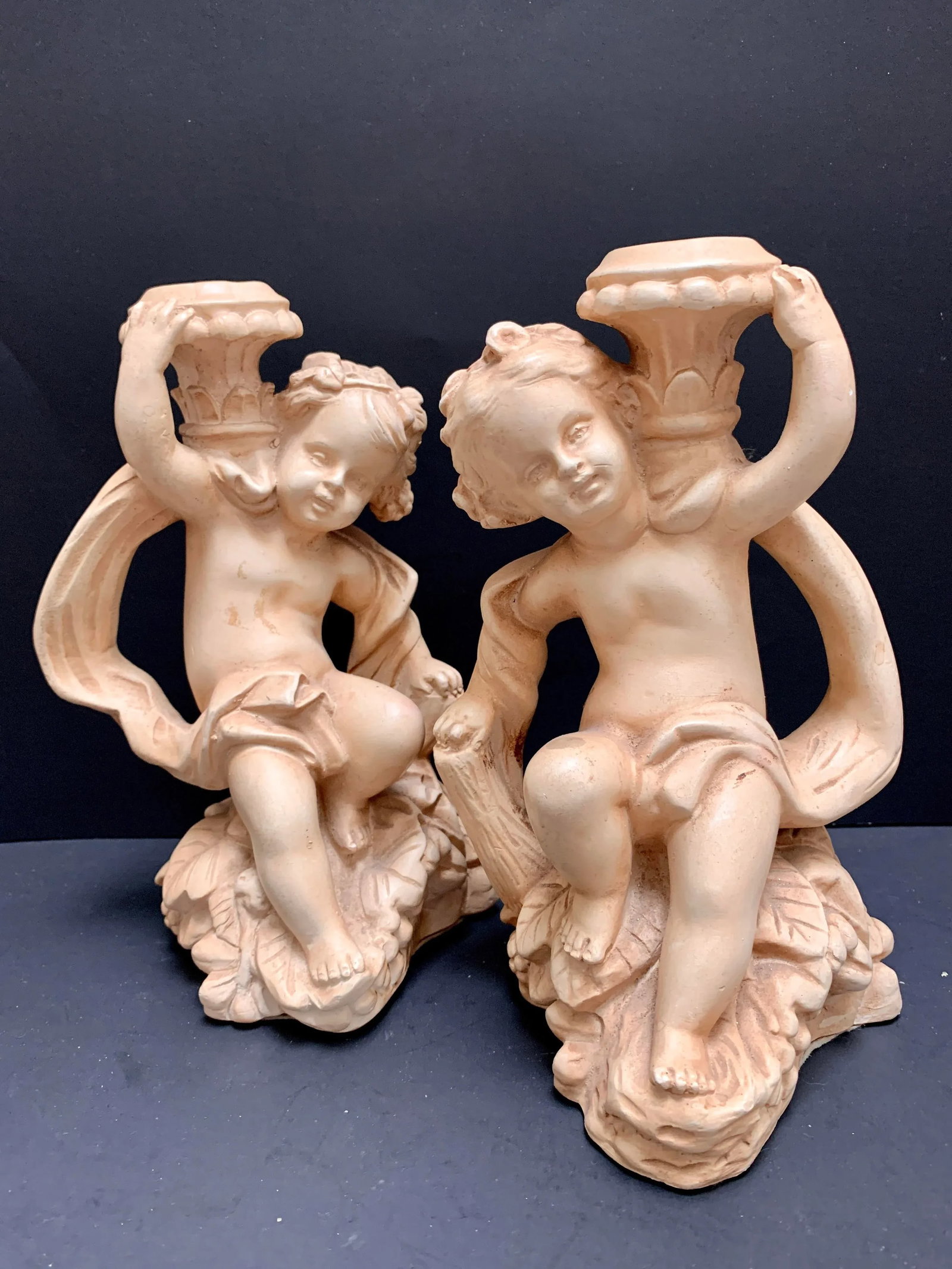 Vintage Italian Angel Candleholders, a Pair - 4