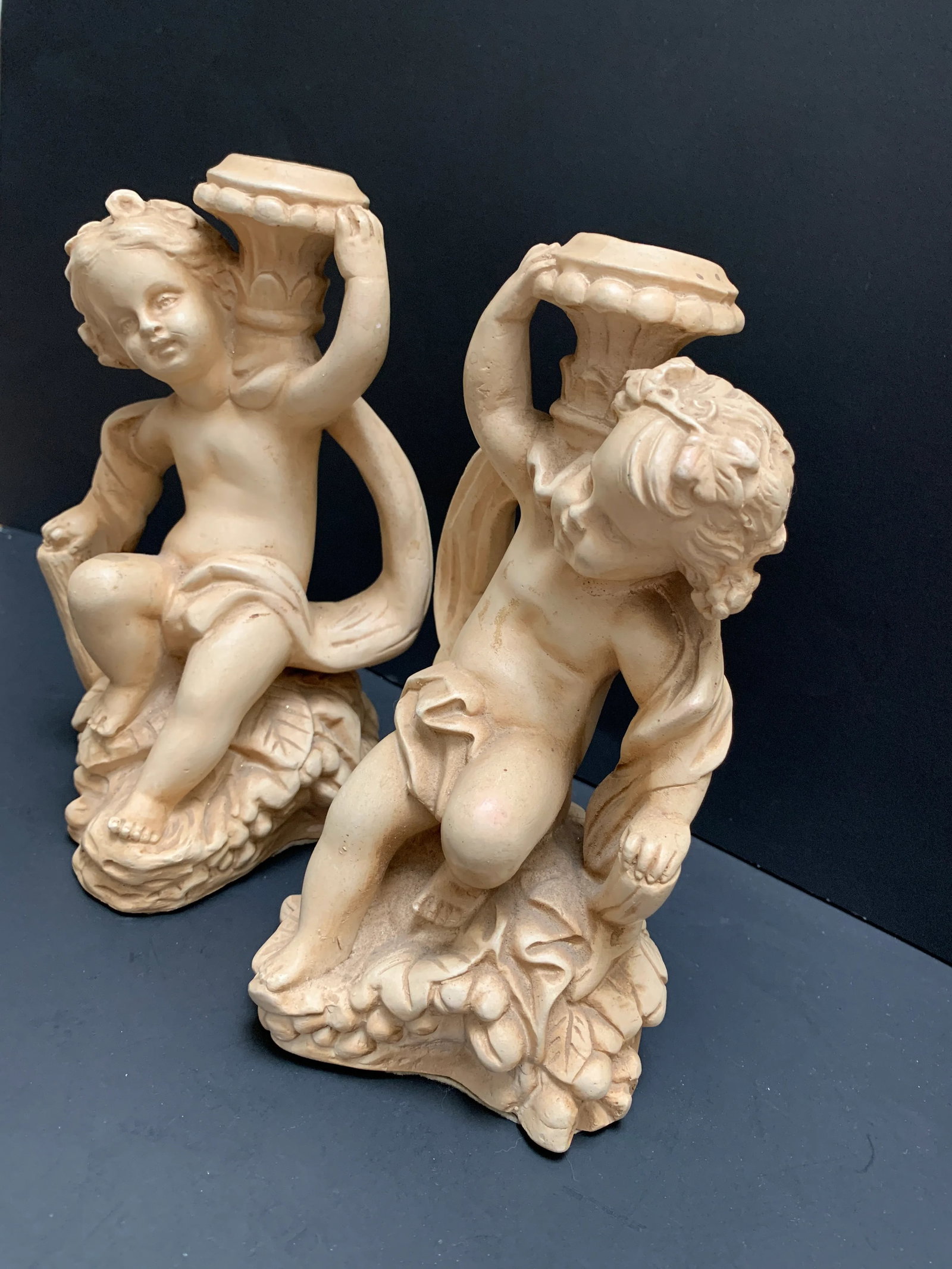 Vintage Italian Angel Candleholders, a Pair - 5