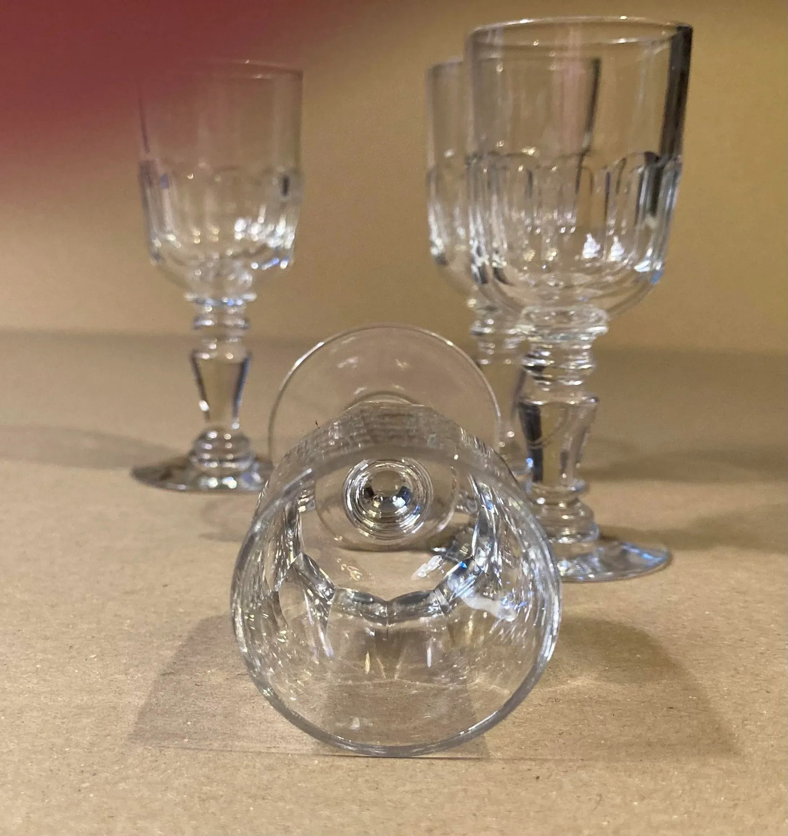 Antique Crystal Cordial Glasses- Set of 4 - 2