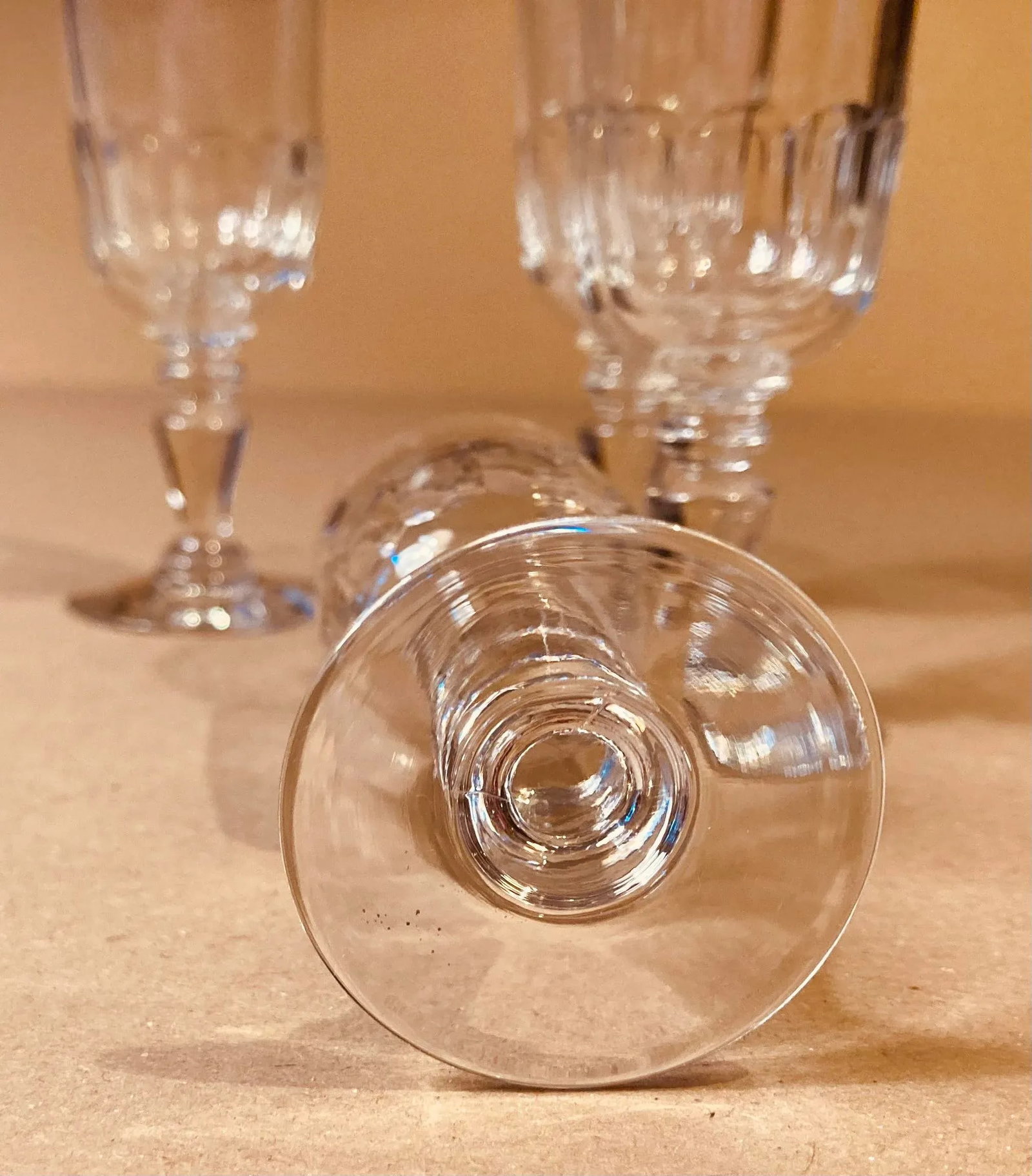 Antique Crystal Cordial Glasses- Set of 4 - 3