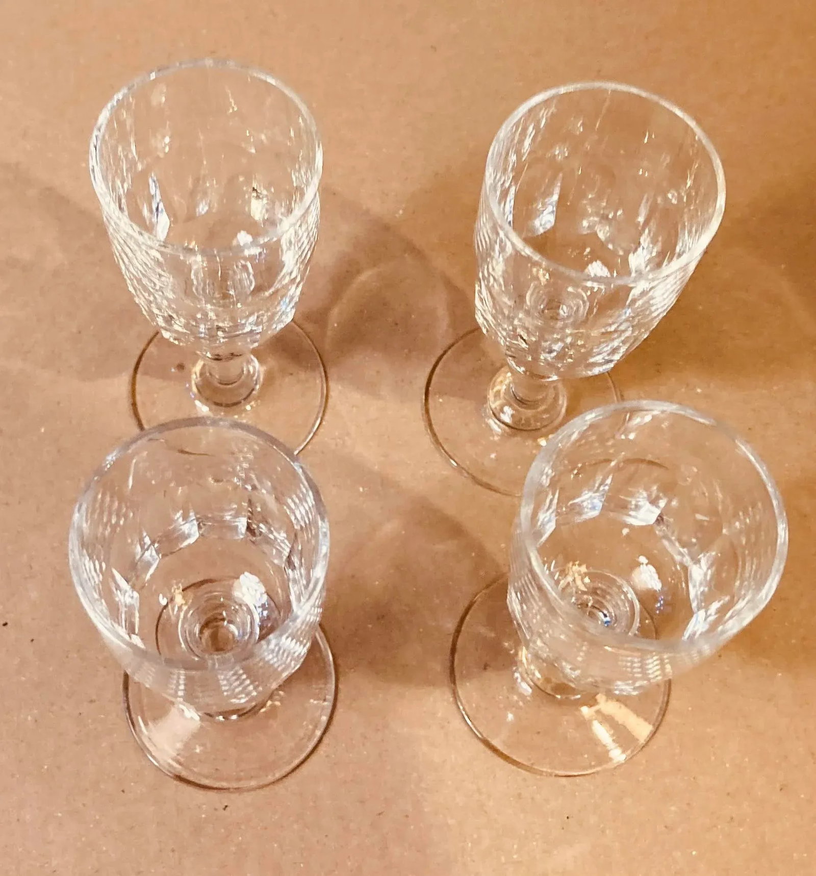 Antique Crystal Cordial Glasses- Set of 4 - 5