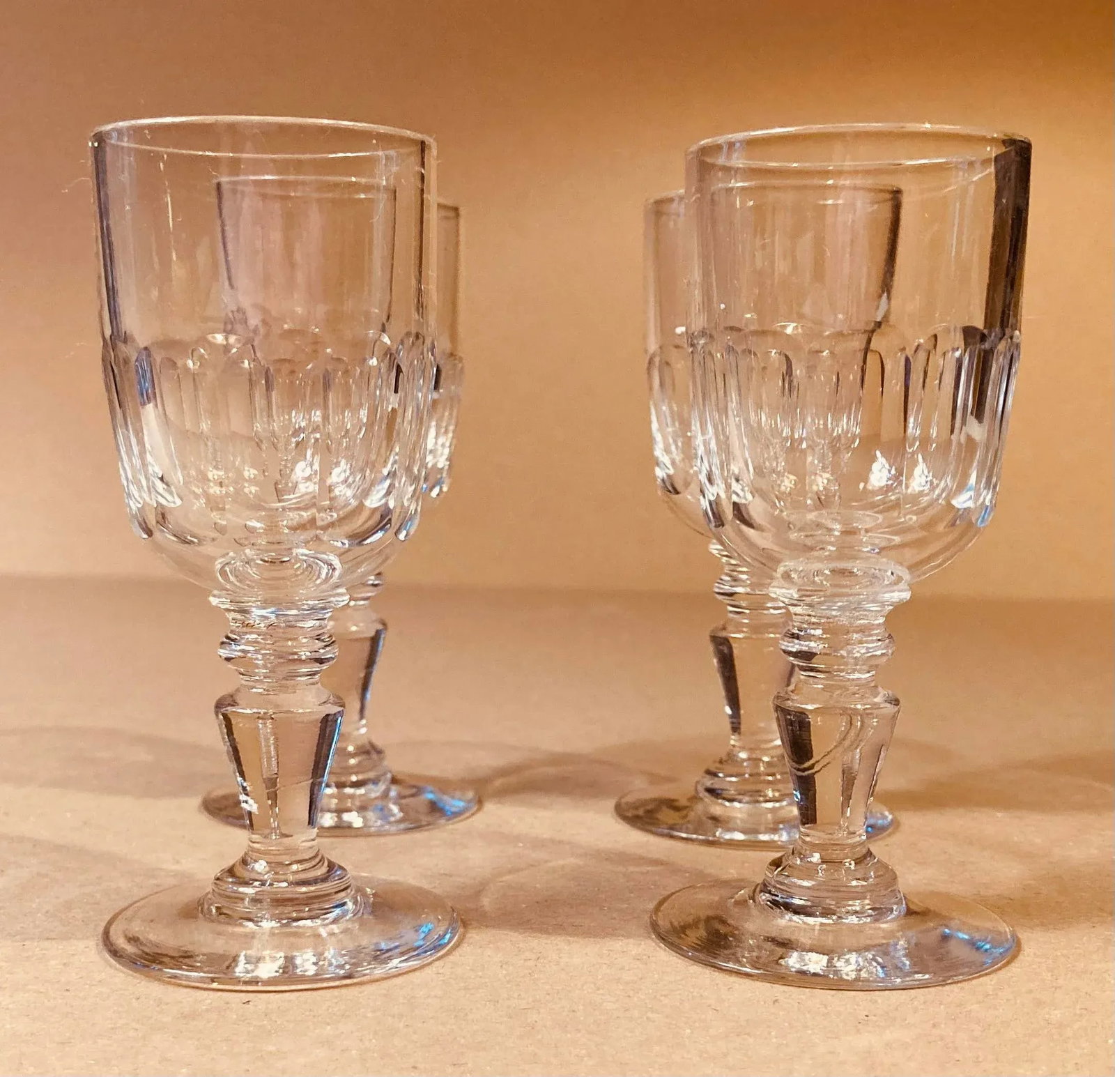 Antique Crystal Cordial Glasses- Set of 4 - 8