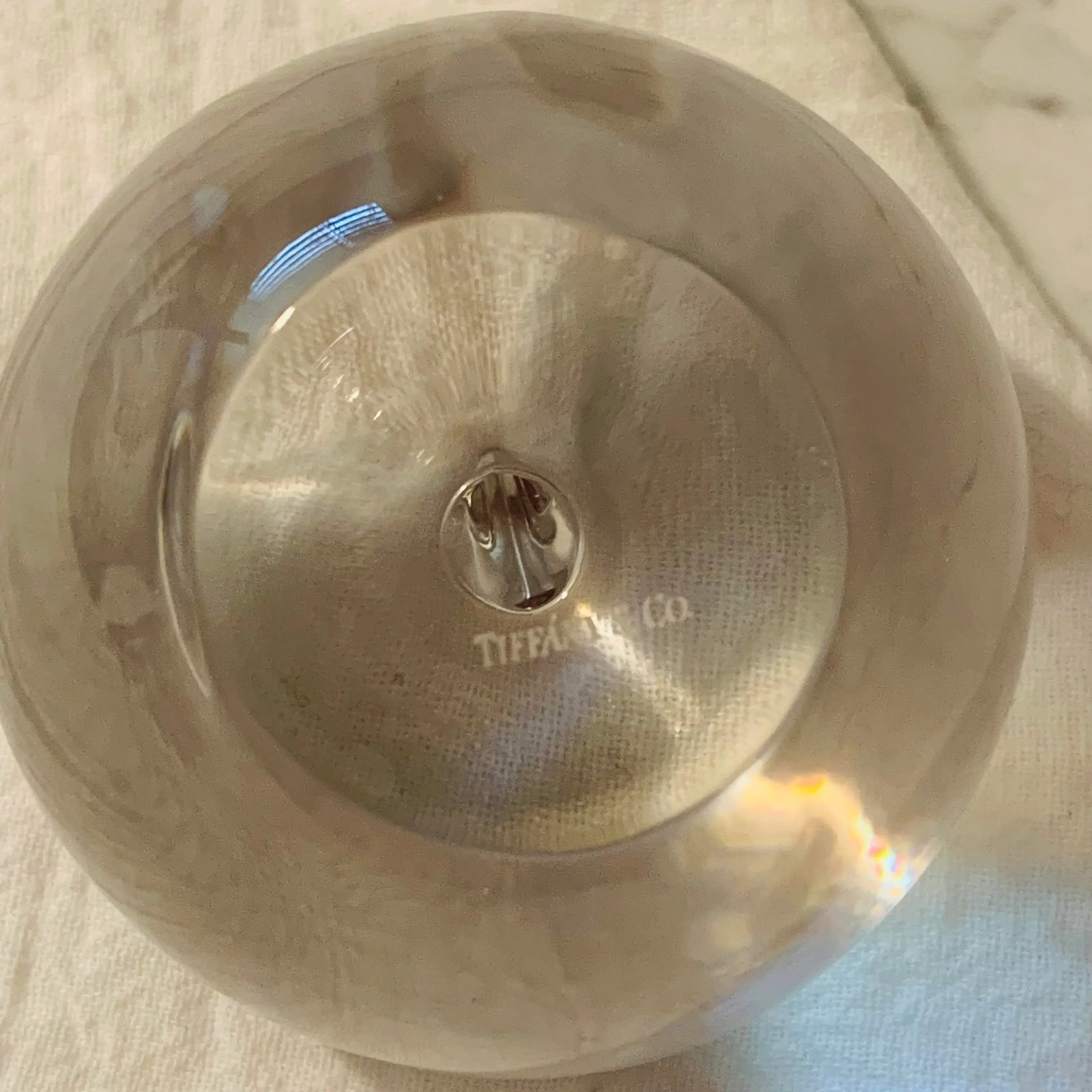 Vintage Tiffany & Co. Crystal Apple Paper Weight - 5