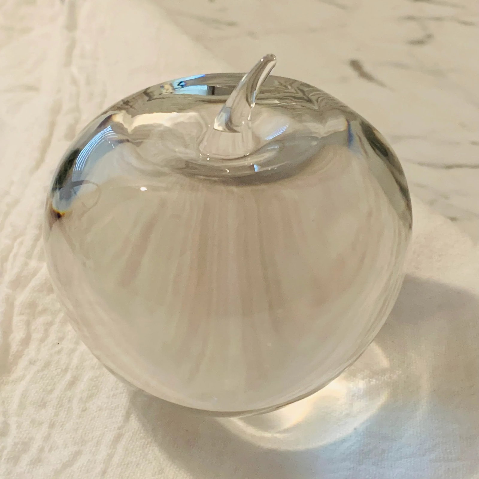 Vintage Tiffany & Co. Crystal Apple Paper Weight - 6