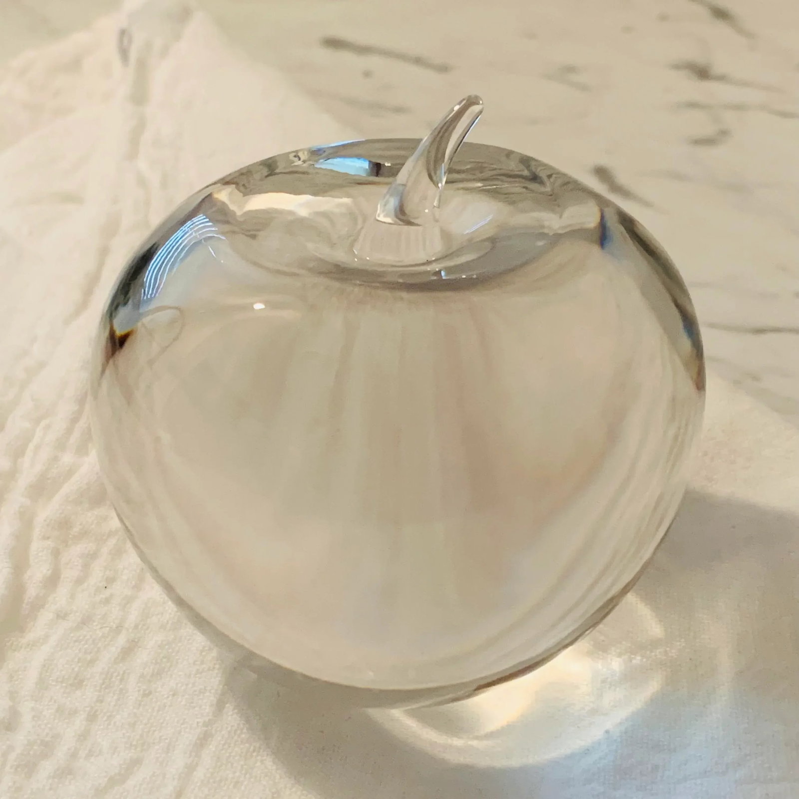 Vintage Tiffany & Co. Crystal Apple Paper Weight - 7