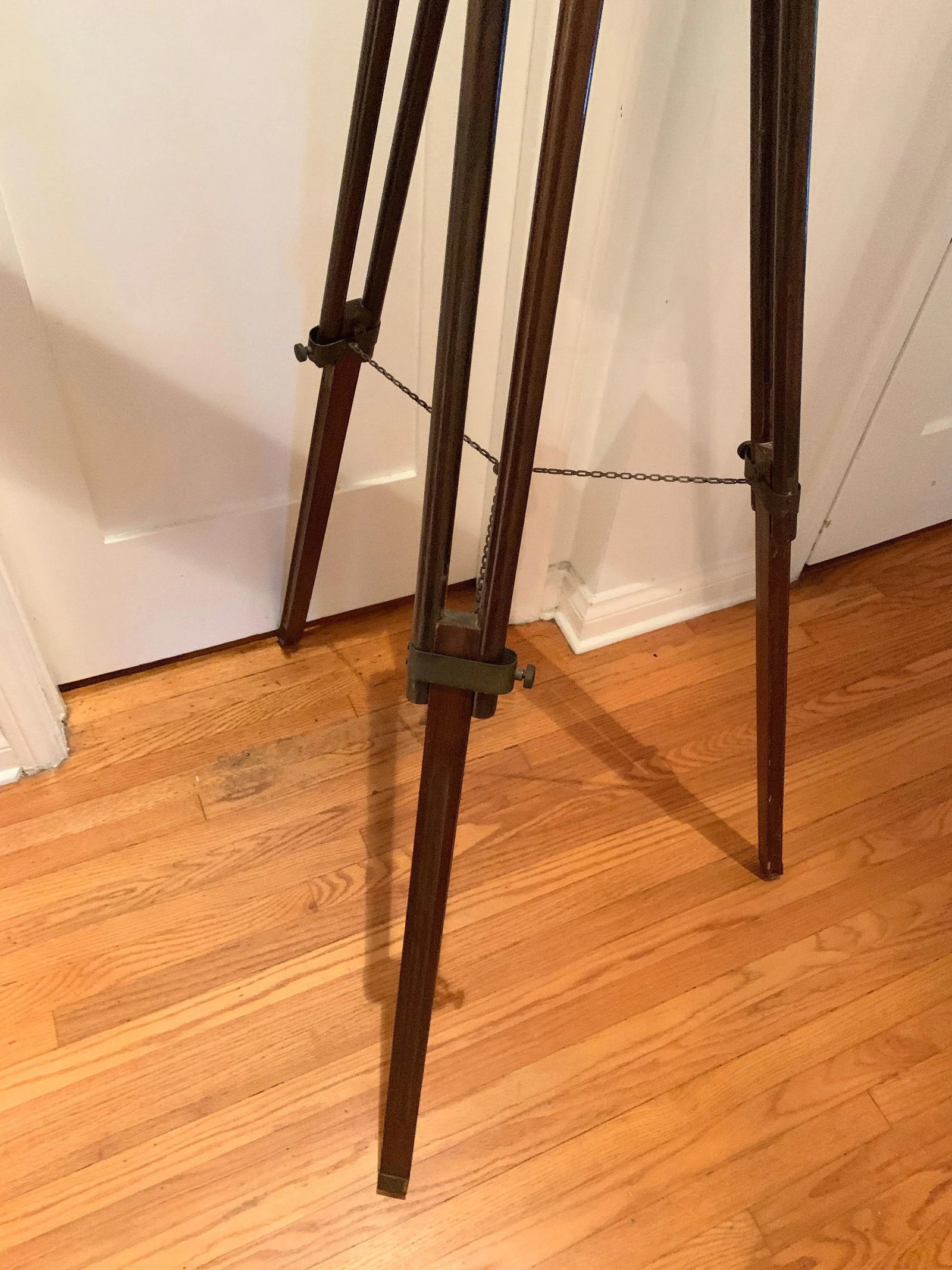 Telescope with Adjustable Wooden Legs and Patinated Brass Hardware - 9