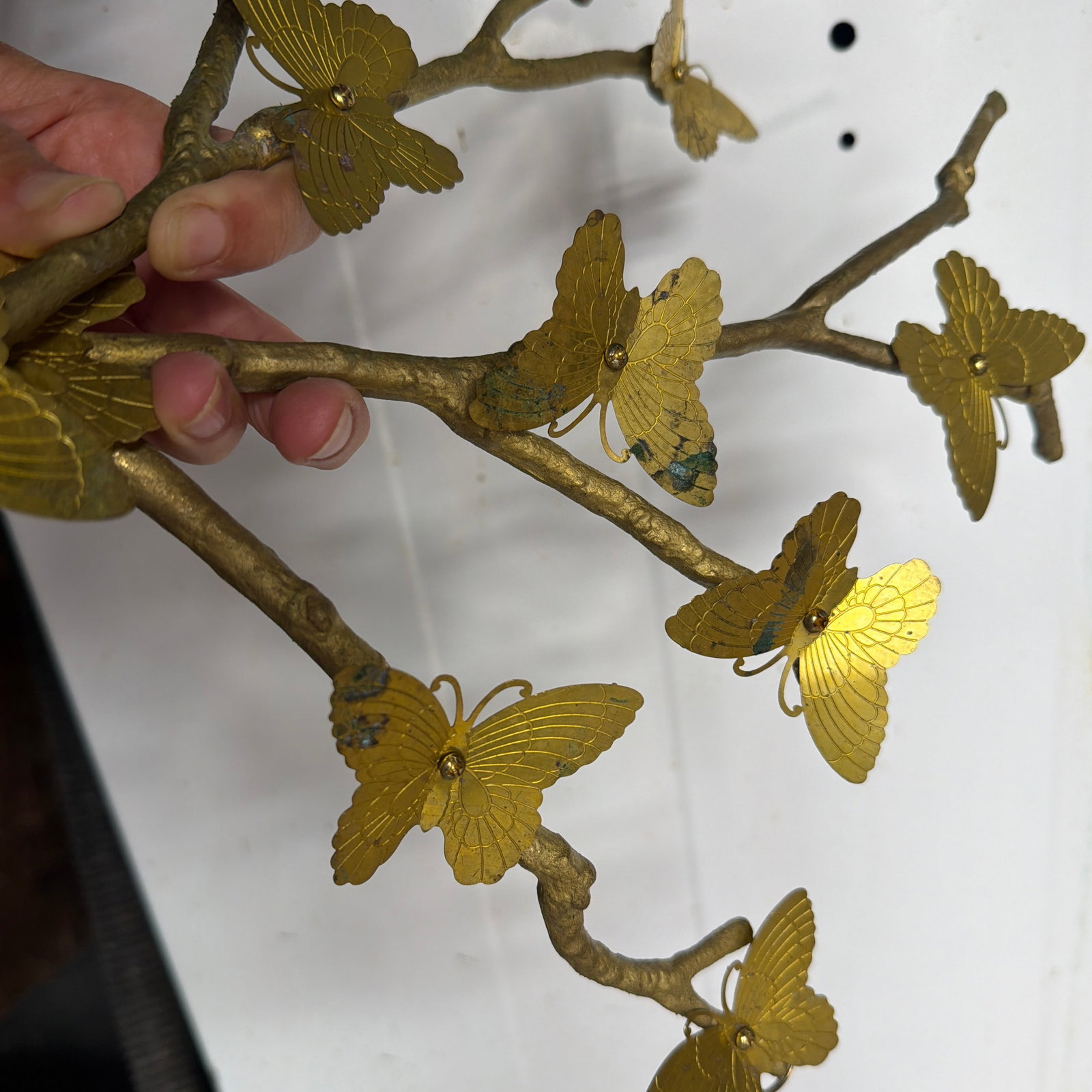 1960s Brass Butterfly Branch Wall Hanging- a Pair - 2