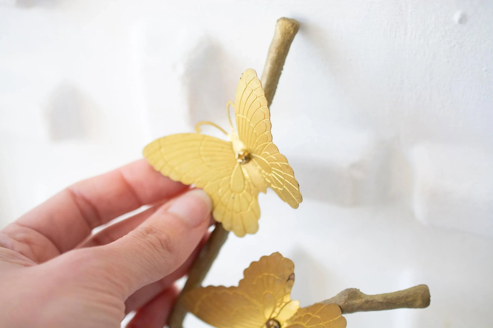 1960s Brass Butterfly Branch Wall Hanging- a Pair - 6