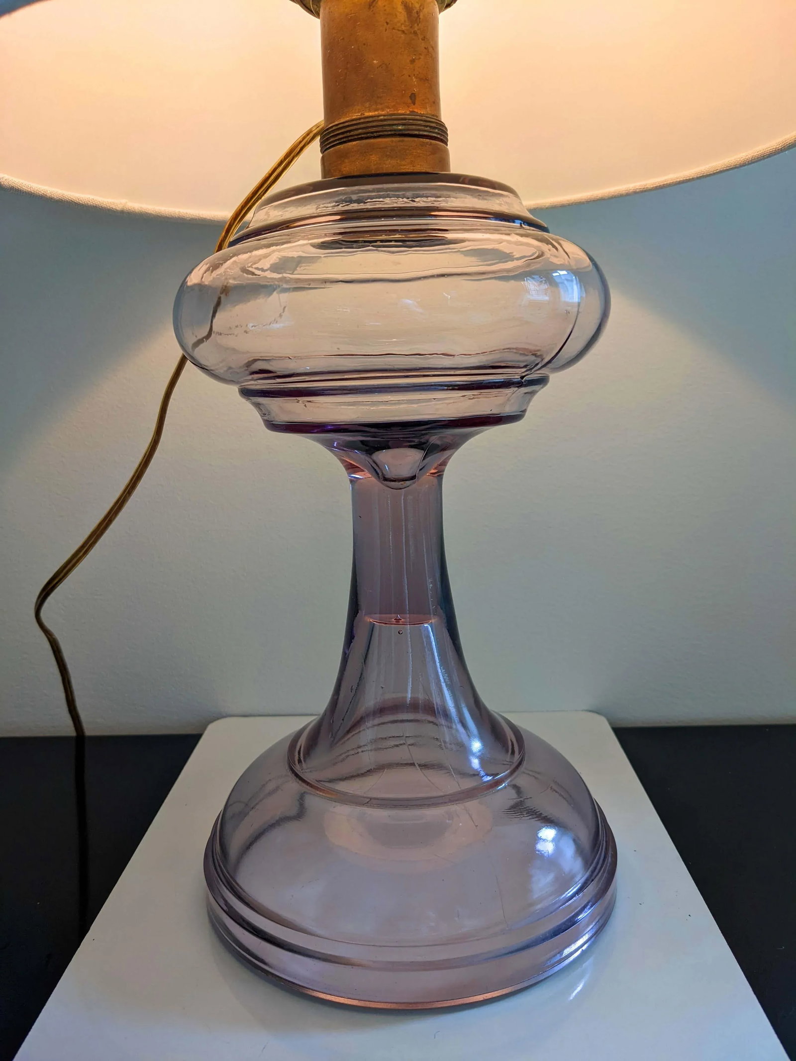 Mid 20th Century Purple Glass Table Lamp - 4