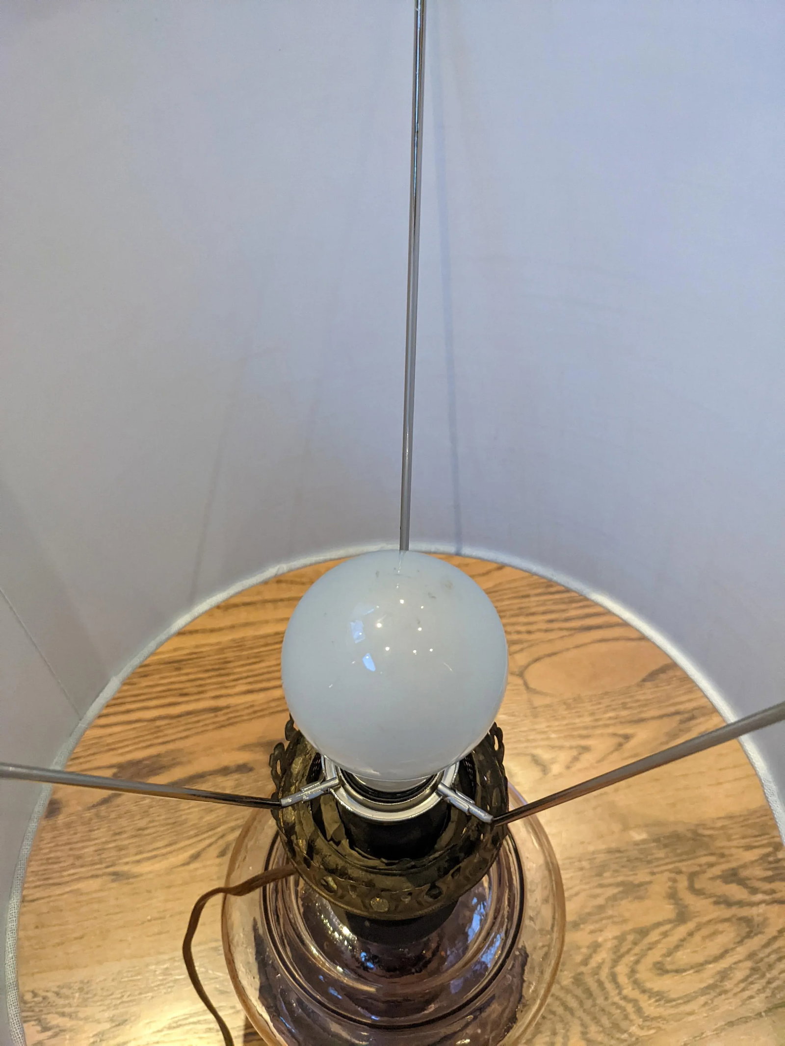 Mid 20th Century Purple Glass Table Lamp - 6