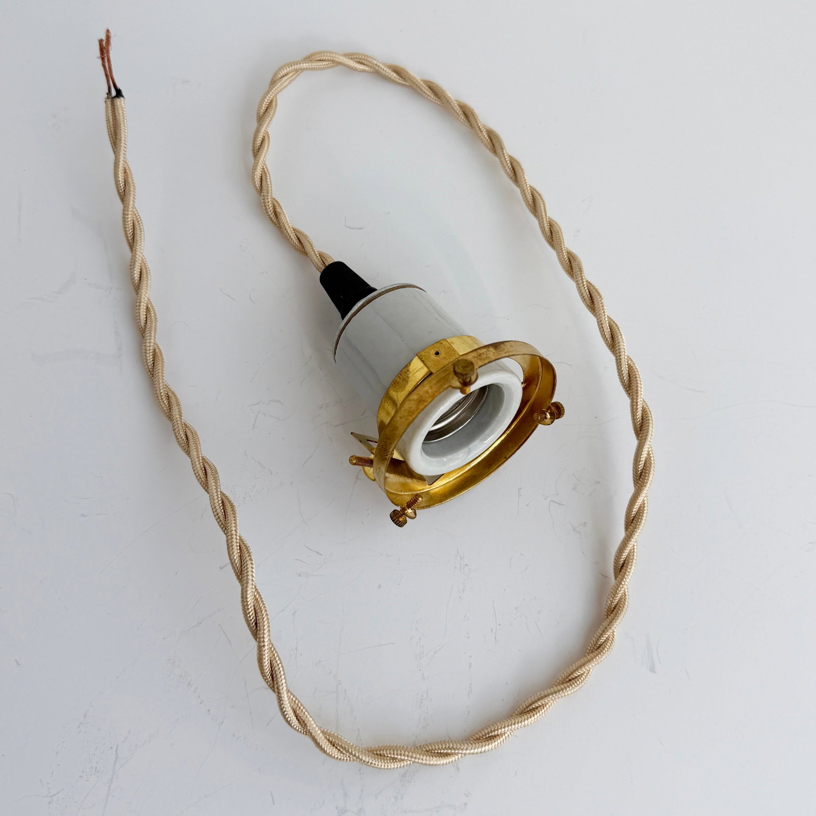Antique White Opaline Glass "Frill" Pendant Light, 1930s - 7