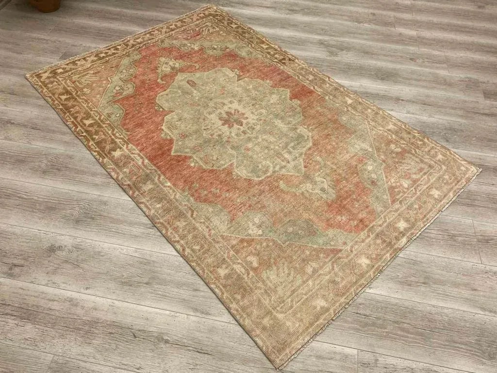 Faded Coloured Vintage Turkish Rug - 48"x72" - 2