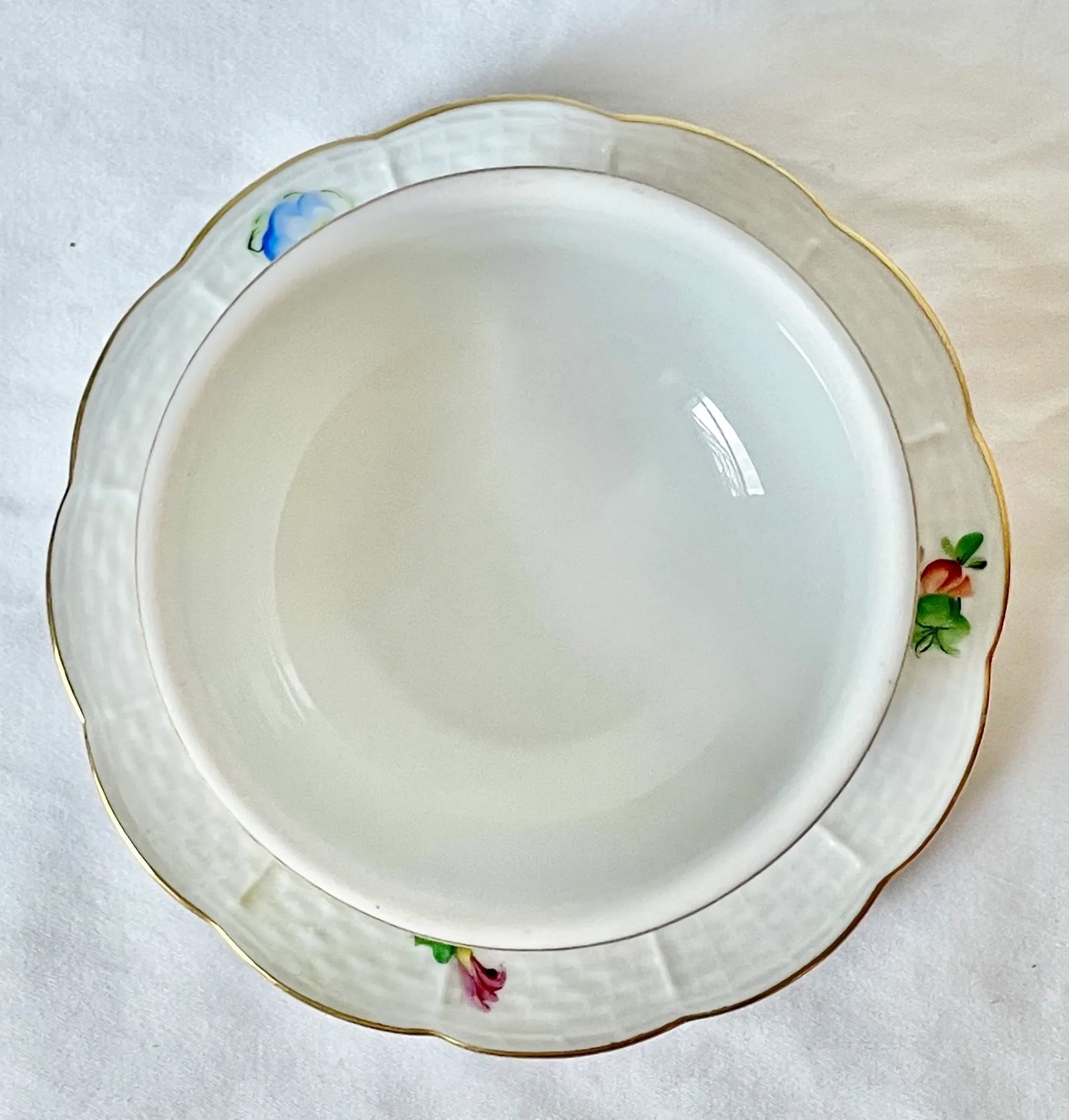 Vintage Herend Porcelain Printemps Pattern Serving Dish and Stand - 2