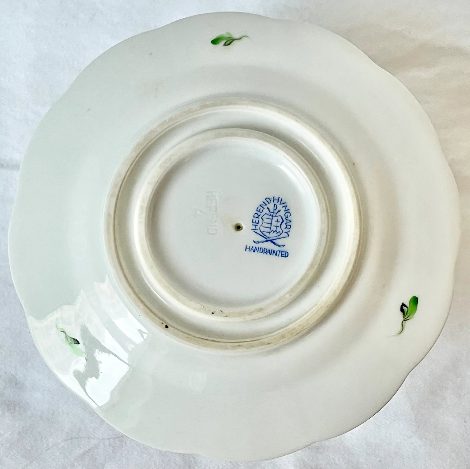 Vintage Herend Porcelain Printemps Pattern Serving Dish and Stand - 3