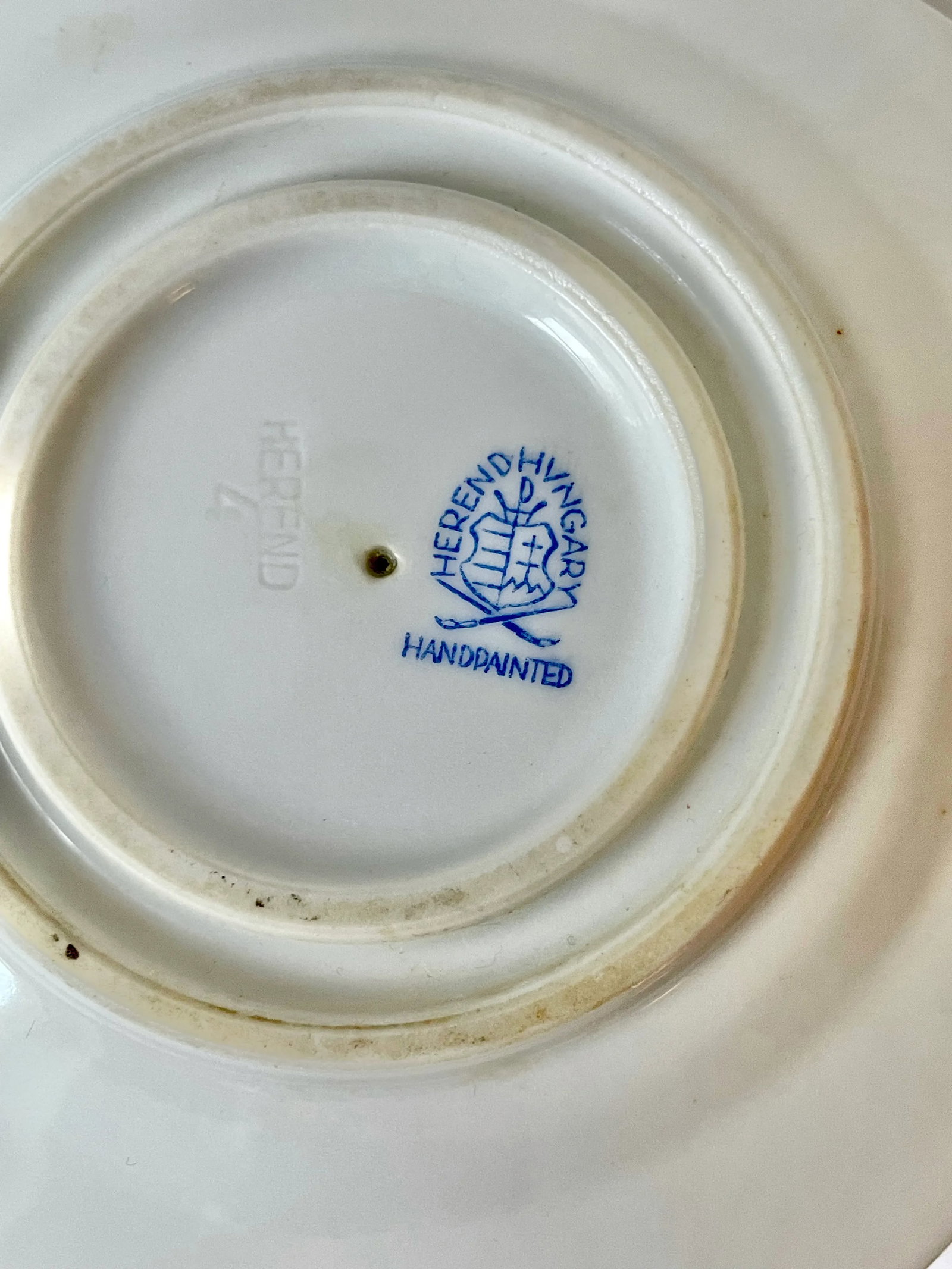 Vintage Herend Porcelain Printemps Pattern Serving Dish and Stand - 6