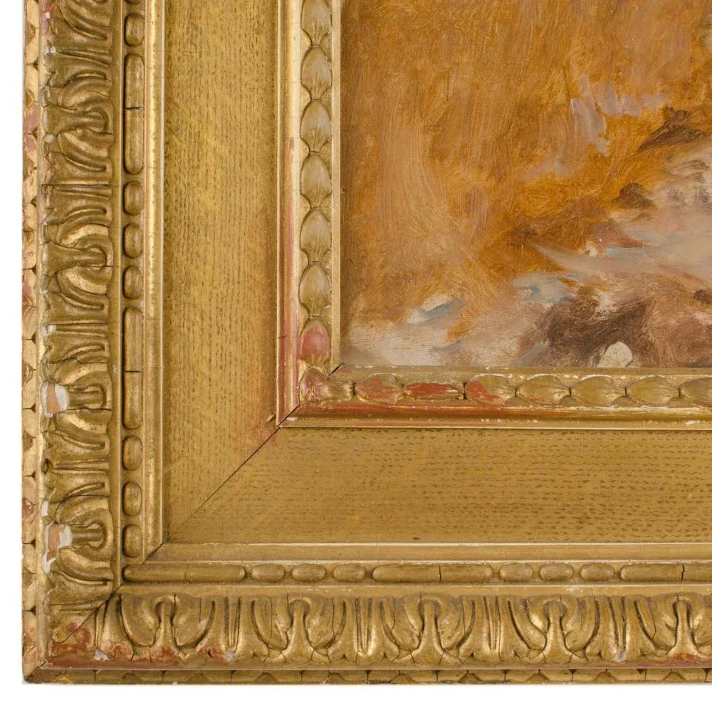 Late 19th Century "Beach at Sunset" Landscape Oil Painting by James Charles, Framed - 8