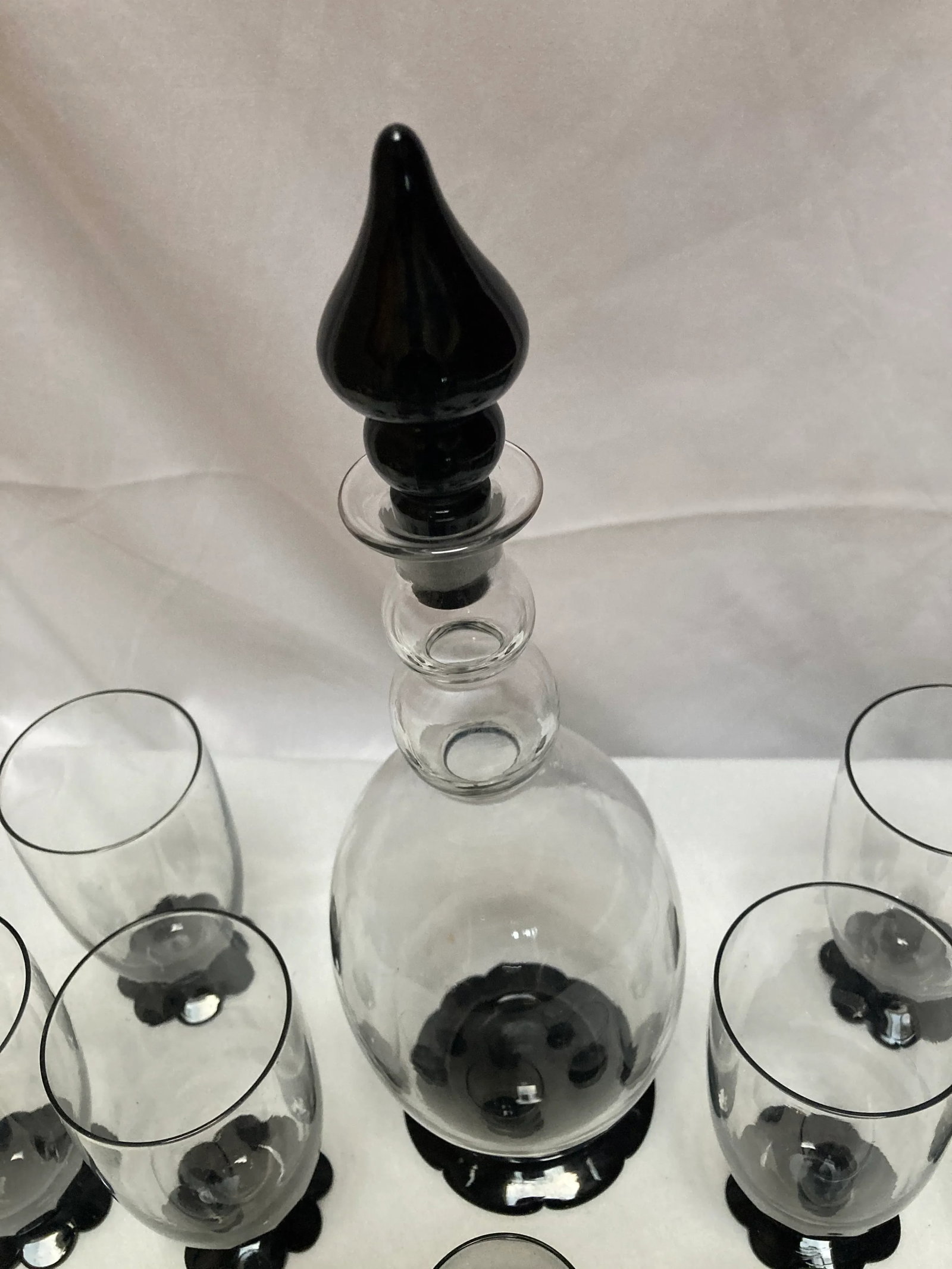 1920s H. C. Fry Lily Petal Art Deco Decanter & Glassware Set- 13 Pieces - 3