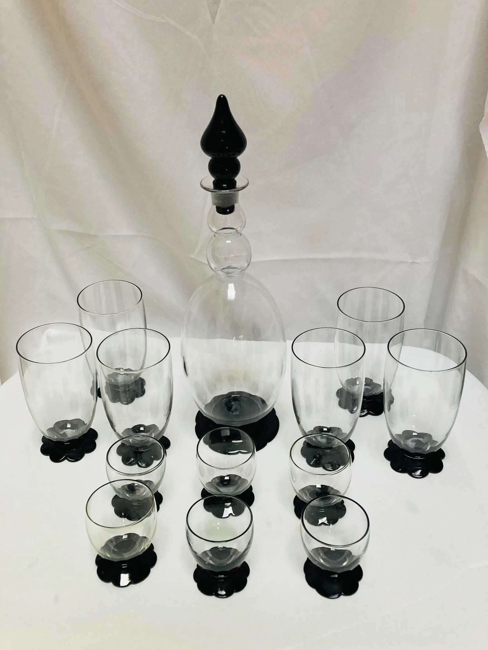 1920s H. C. Fry Lily Petal Art Deco Decanter & Glassware Set- 13 Pieces - 7