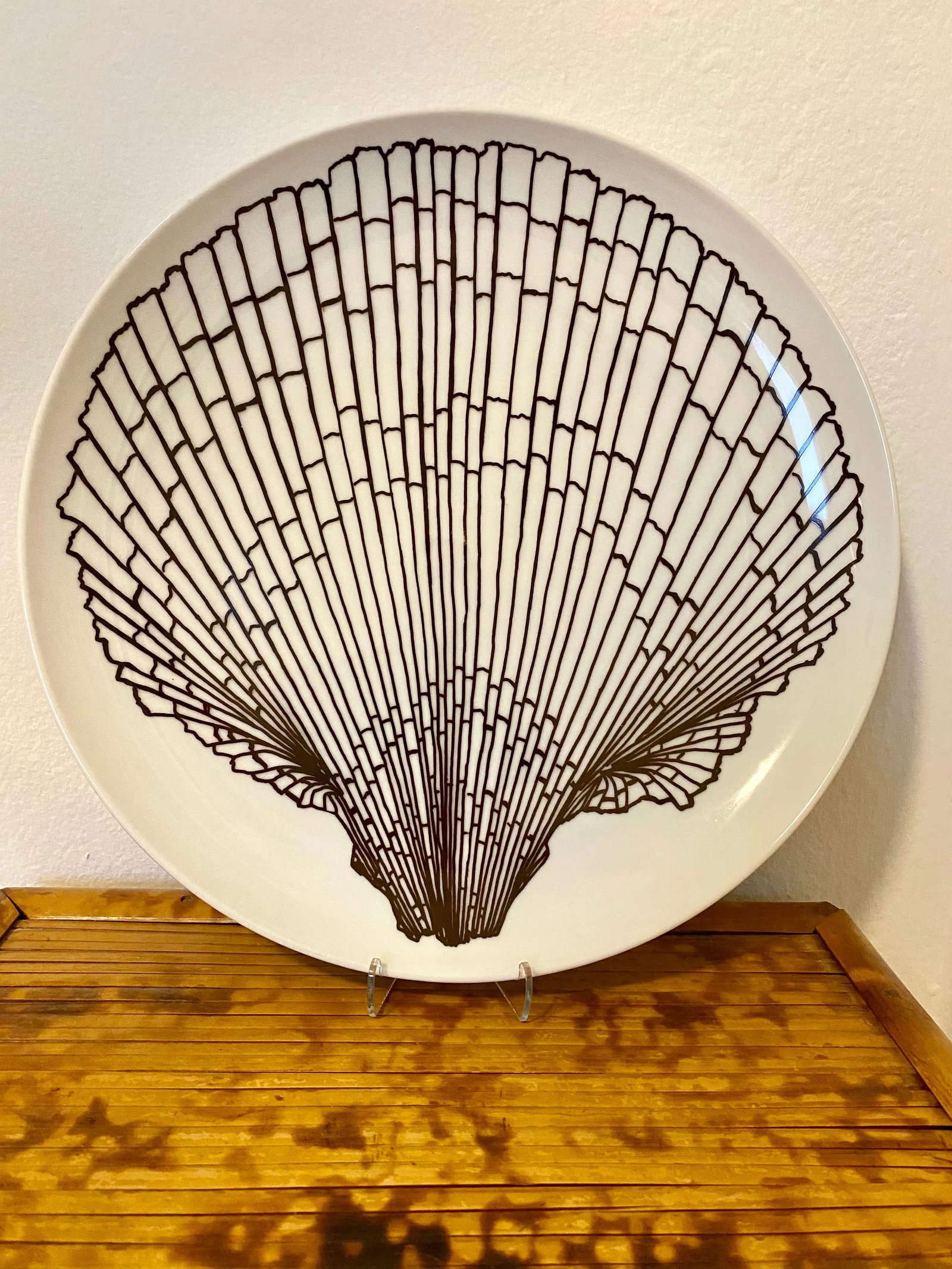 Fitz and Floyd Brown Shell 12" Round Platter - 2
