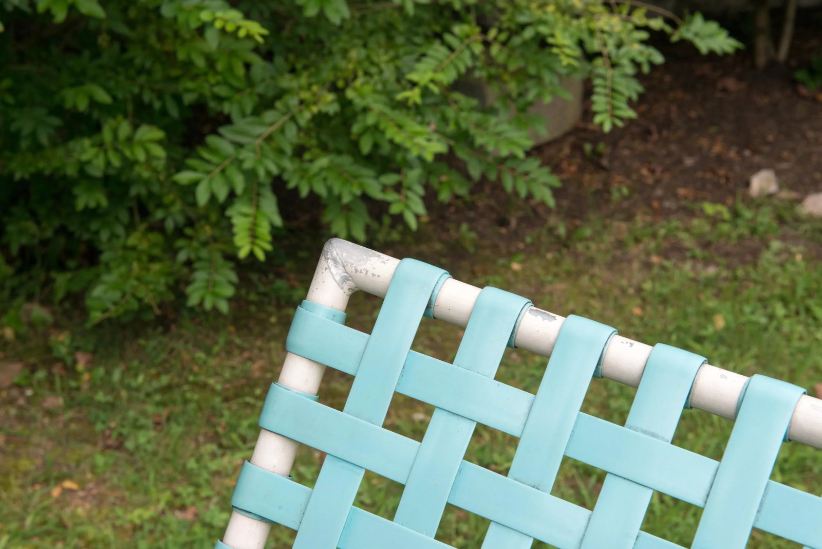 Tropitone Turquoise Webbed Chaise Lounge, 1960s - 5