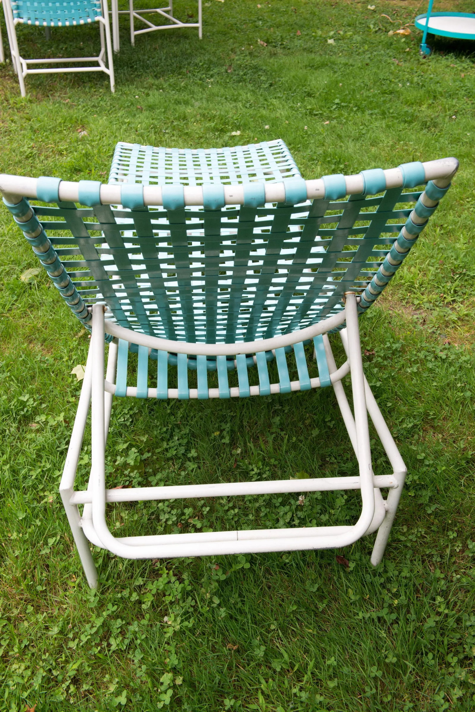 Tropitone Turquoise Webbed Chaise Lounge, 1960s - 6