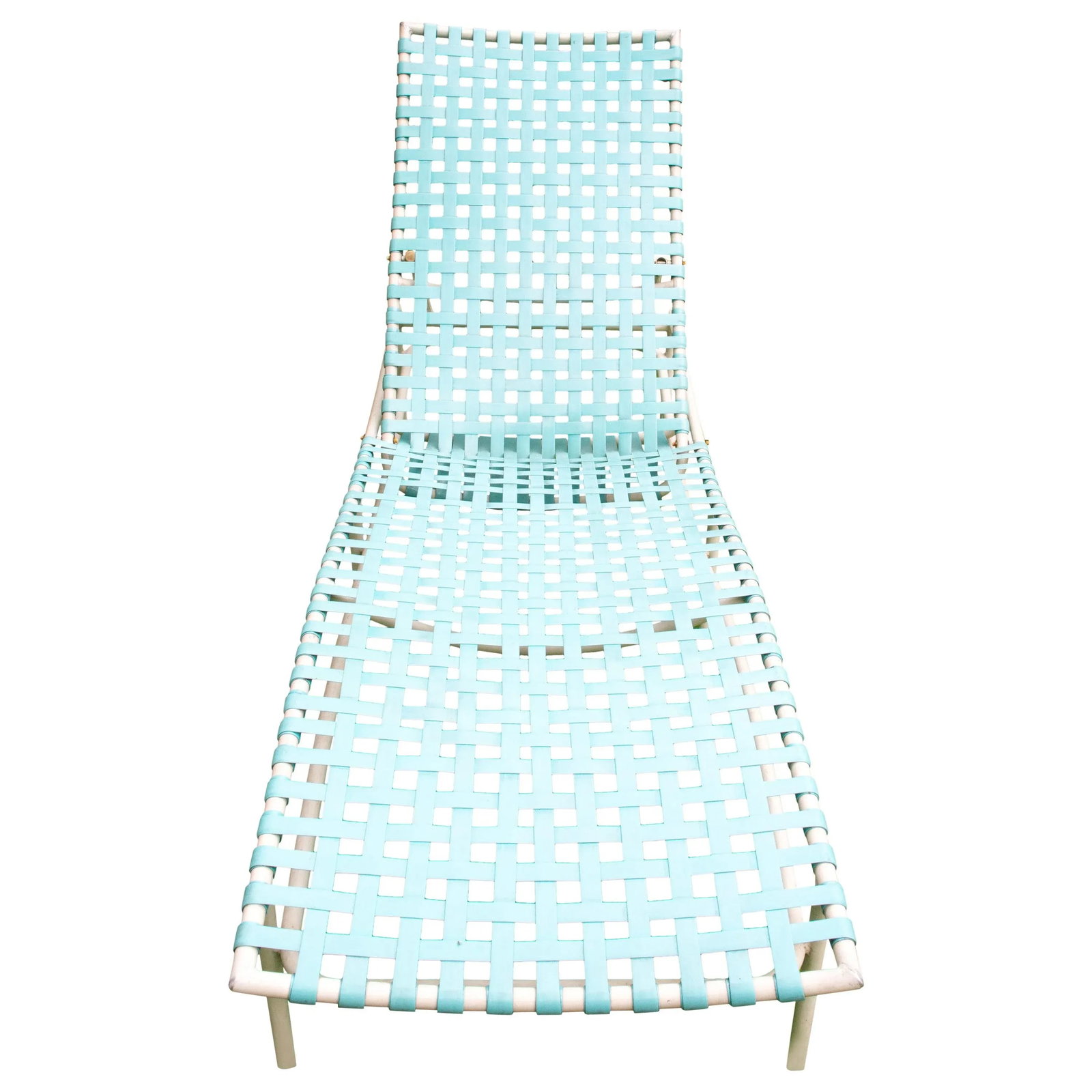 Tropitone Turquoise Webbed Chaise Lounge, 1960s - 8