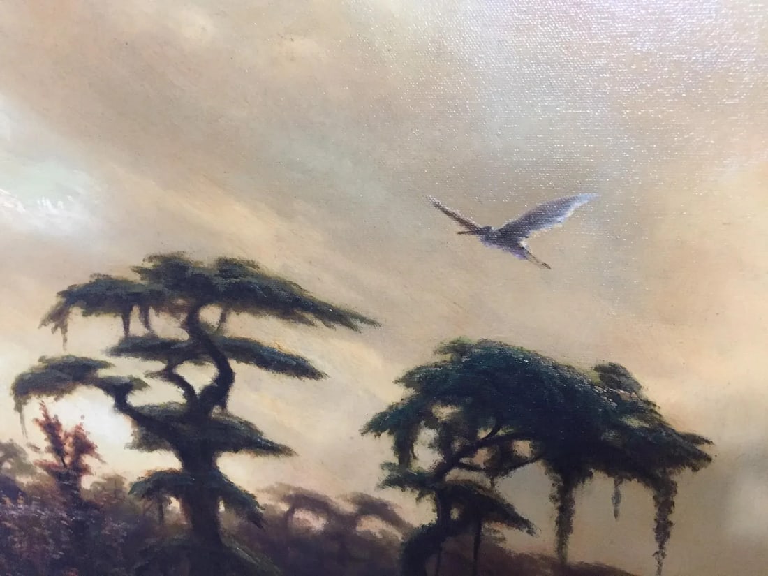 "Louisiana Swamplands" Contemporary Marsh Landscape Oil Painting by R.C. Davis, Framed - 5
