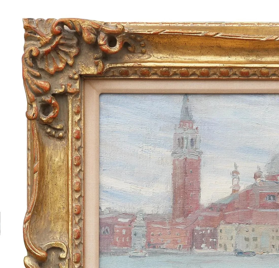 20th Century Pastel-Toned Abstract Impressionist Venice Grand Canal Landscape by Jane Peterson - 3