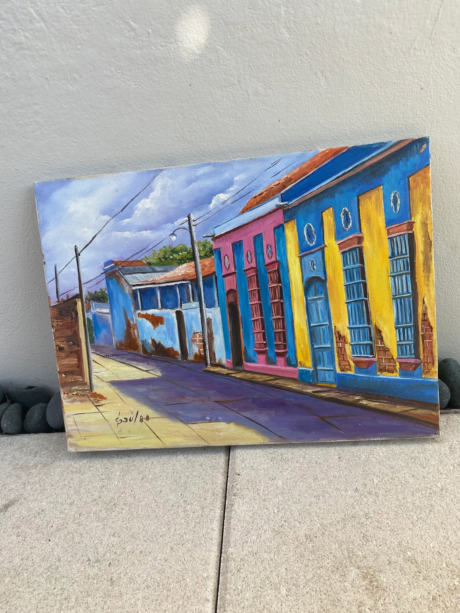1970s Expressionist Street Scene Oil Painting - 2