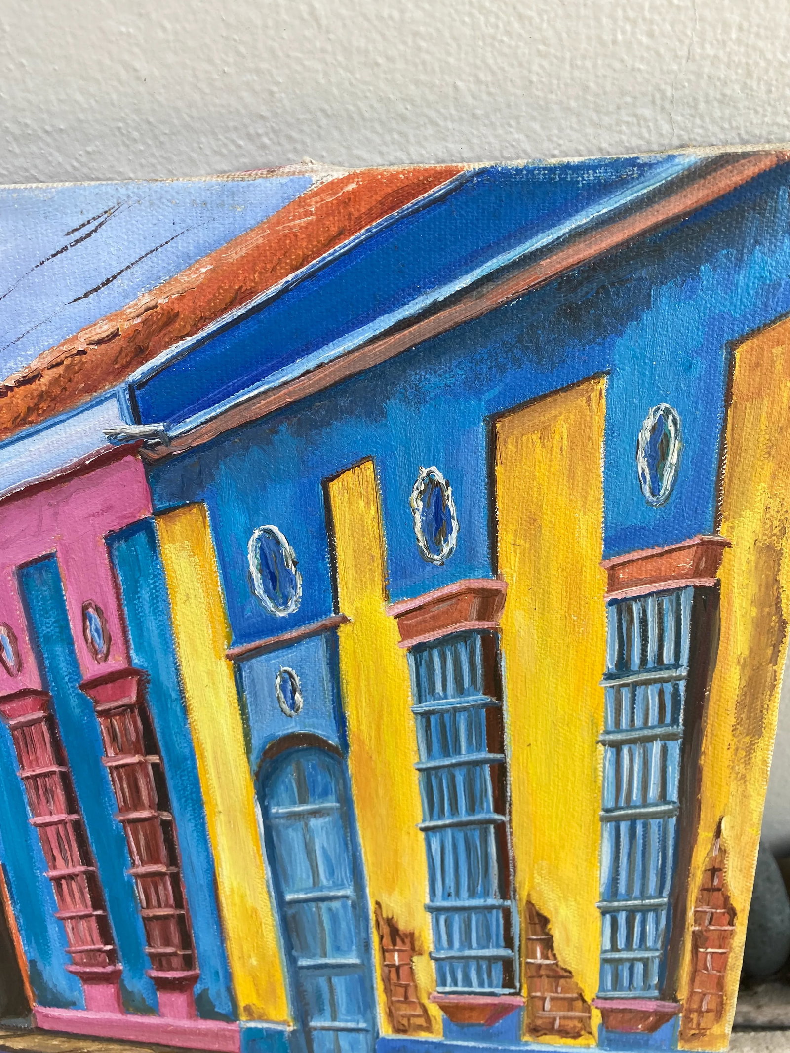1970s Expressionist Street Scene Oil Painting - 4