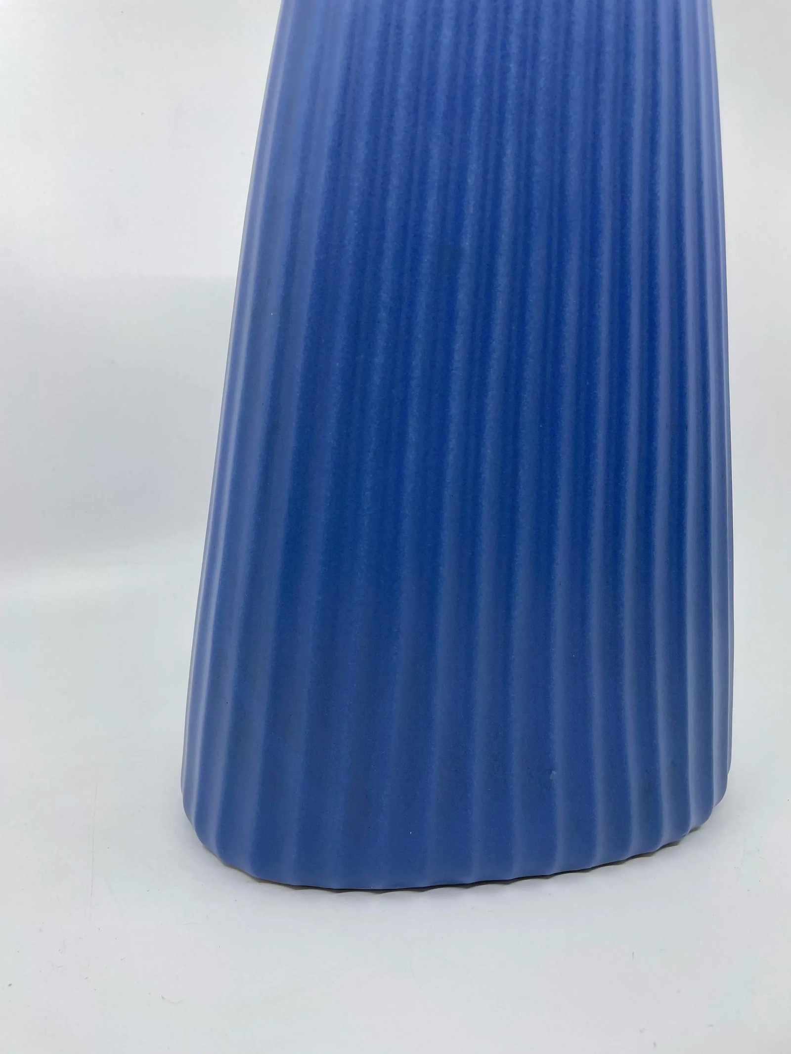 Vintage Blue Art Deco Textured Vase - 12