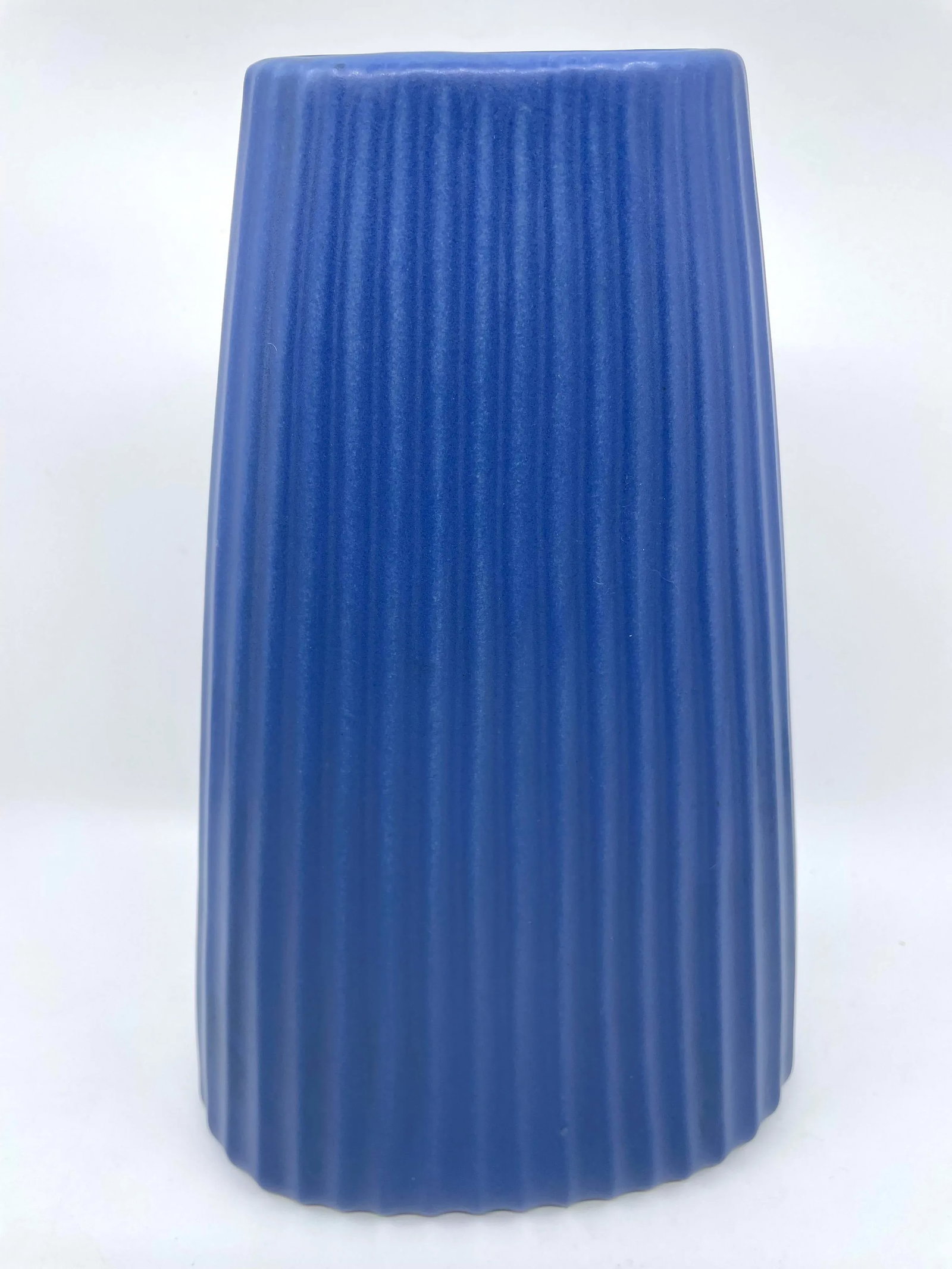 Vintage Blue Art Deco Textured Vase - 13