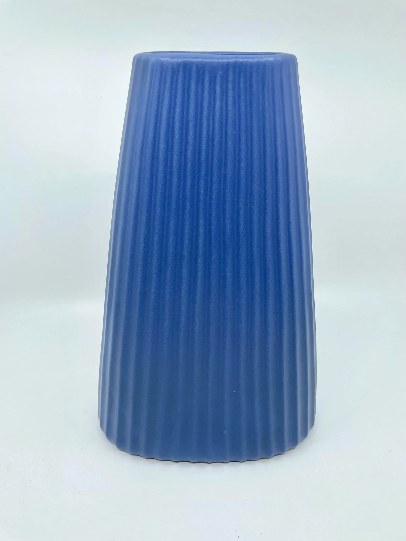 Vintage Blue Art Deco Textured Vase - 2