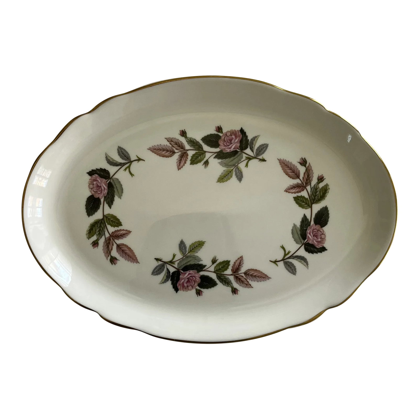 Wedgwood "Hathaway Rose" Oval Serving Plate Early 21st Century