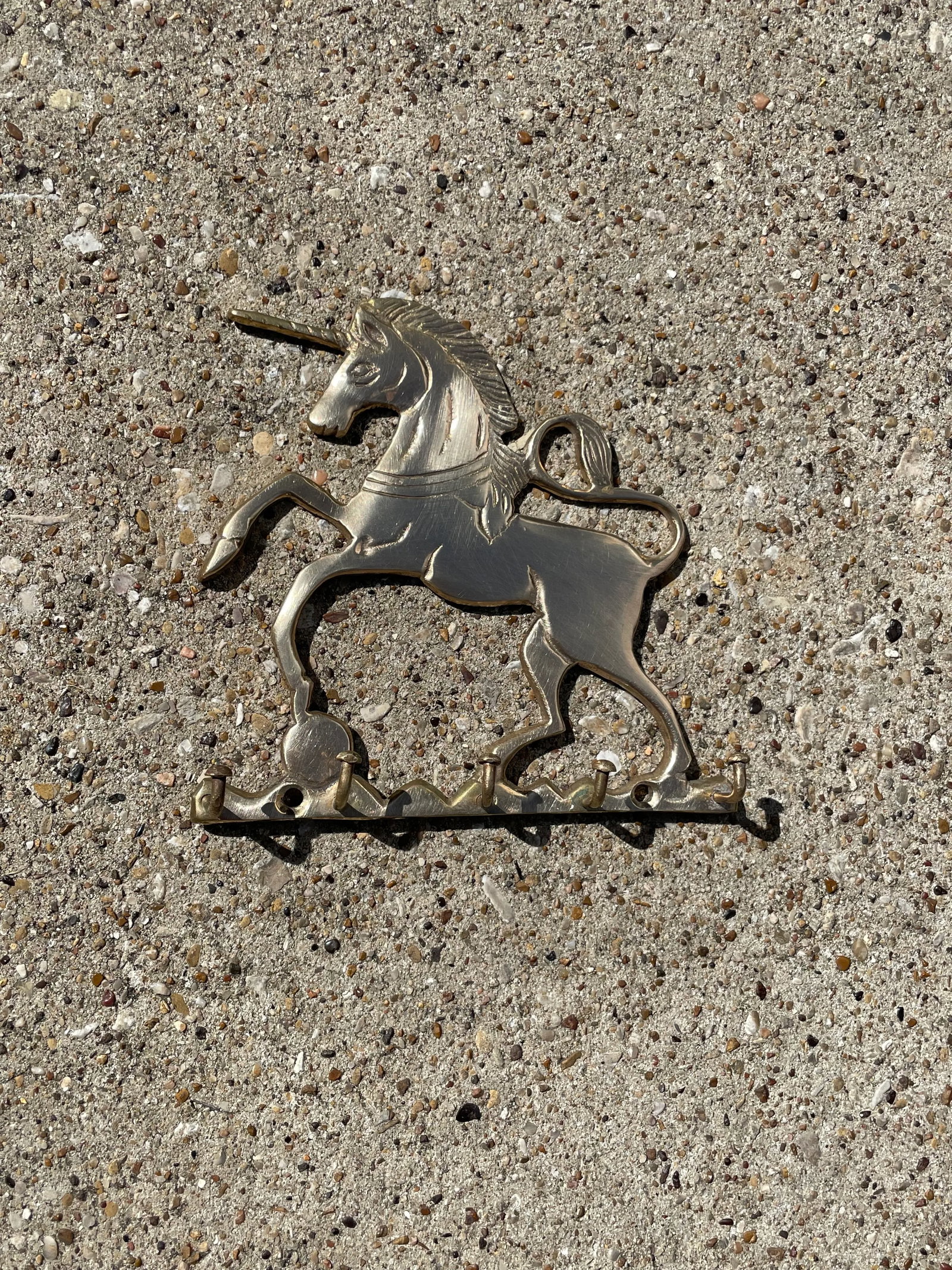 Whimsical Brass Unicorn Key Ring Holder - 2