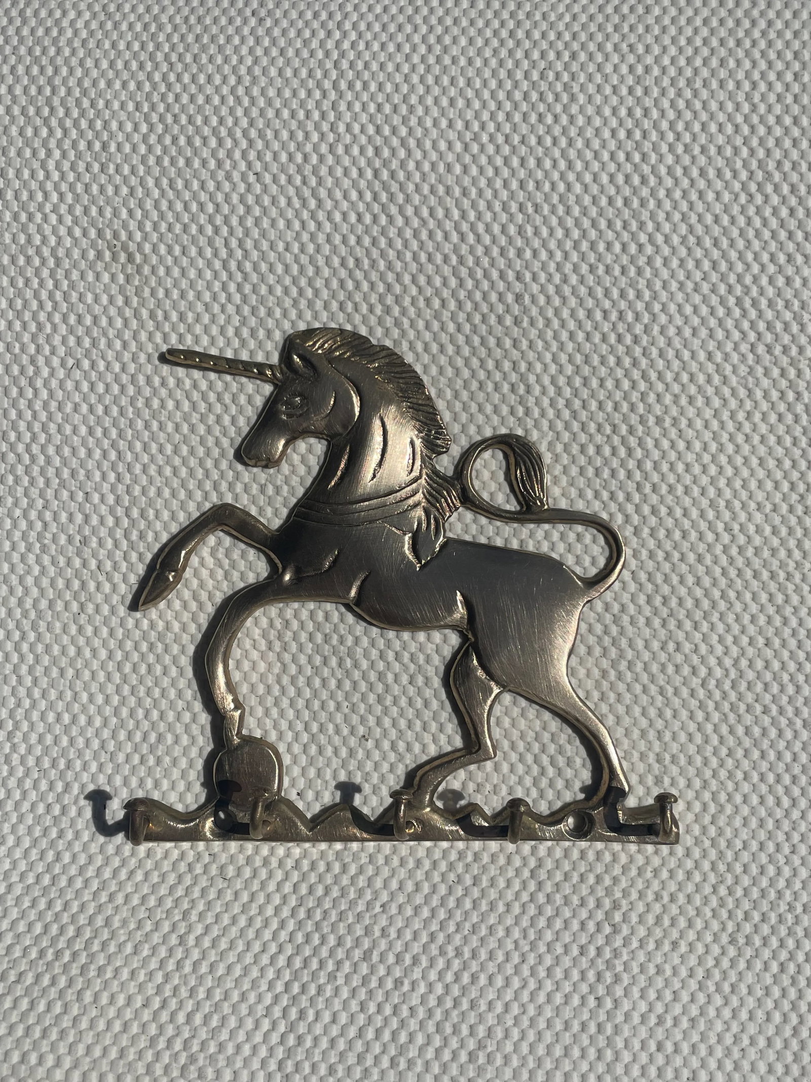 Whimsical Brass Unicorn Key Ring Holder - 3
