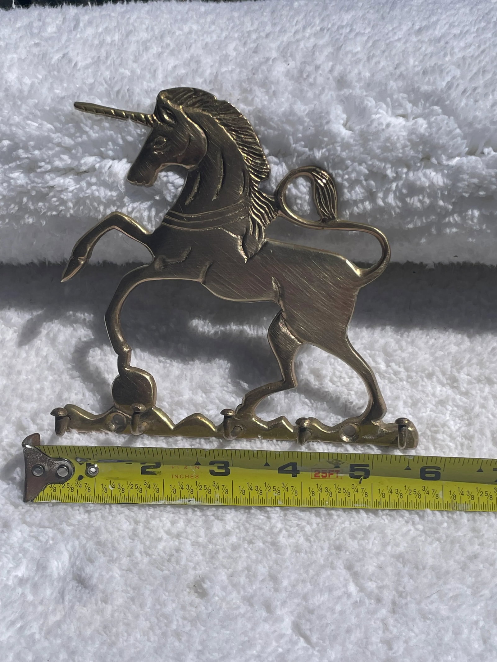 Whimsical Brass Unicorn Key Ring Holder - 5
