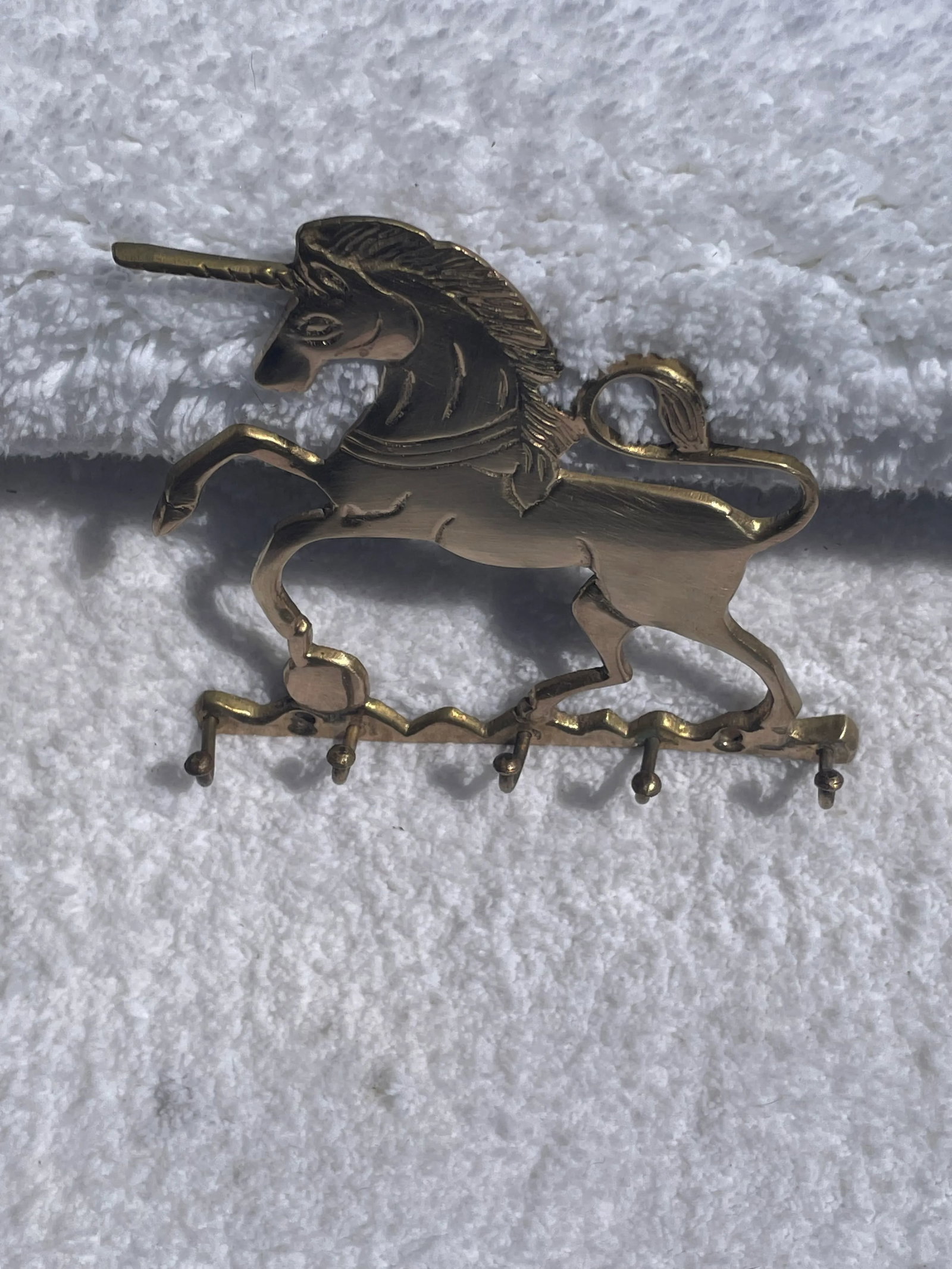 Whimsical Brass Unicorn Key Ring Holder - 7