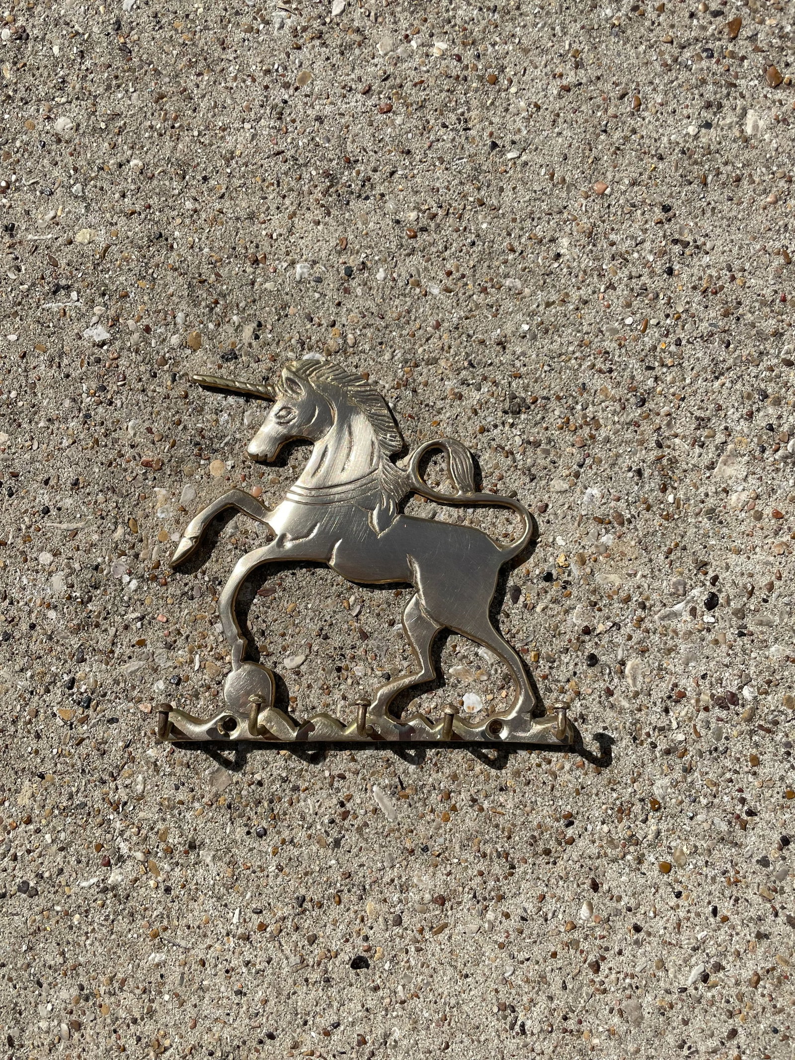 Whimsical Brass Unicorn Key Ring Holder - 8
